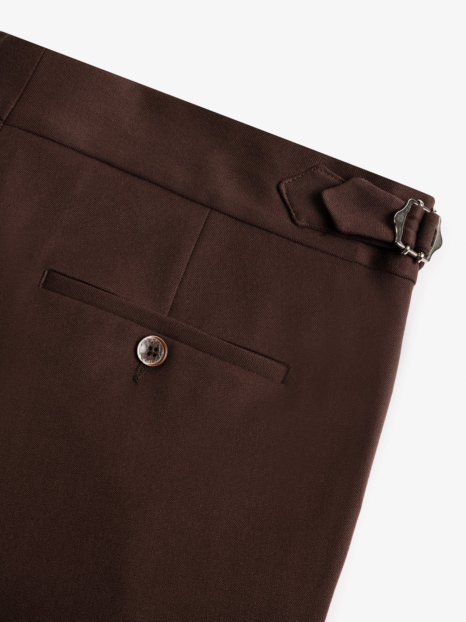 London Brown High Waist Slim-Fit Pants