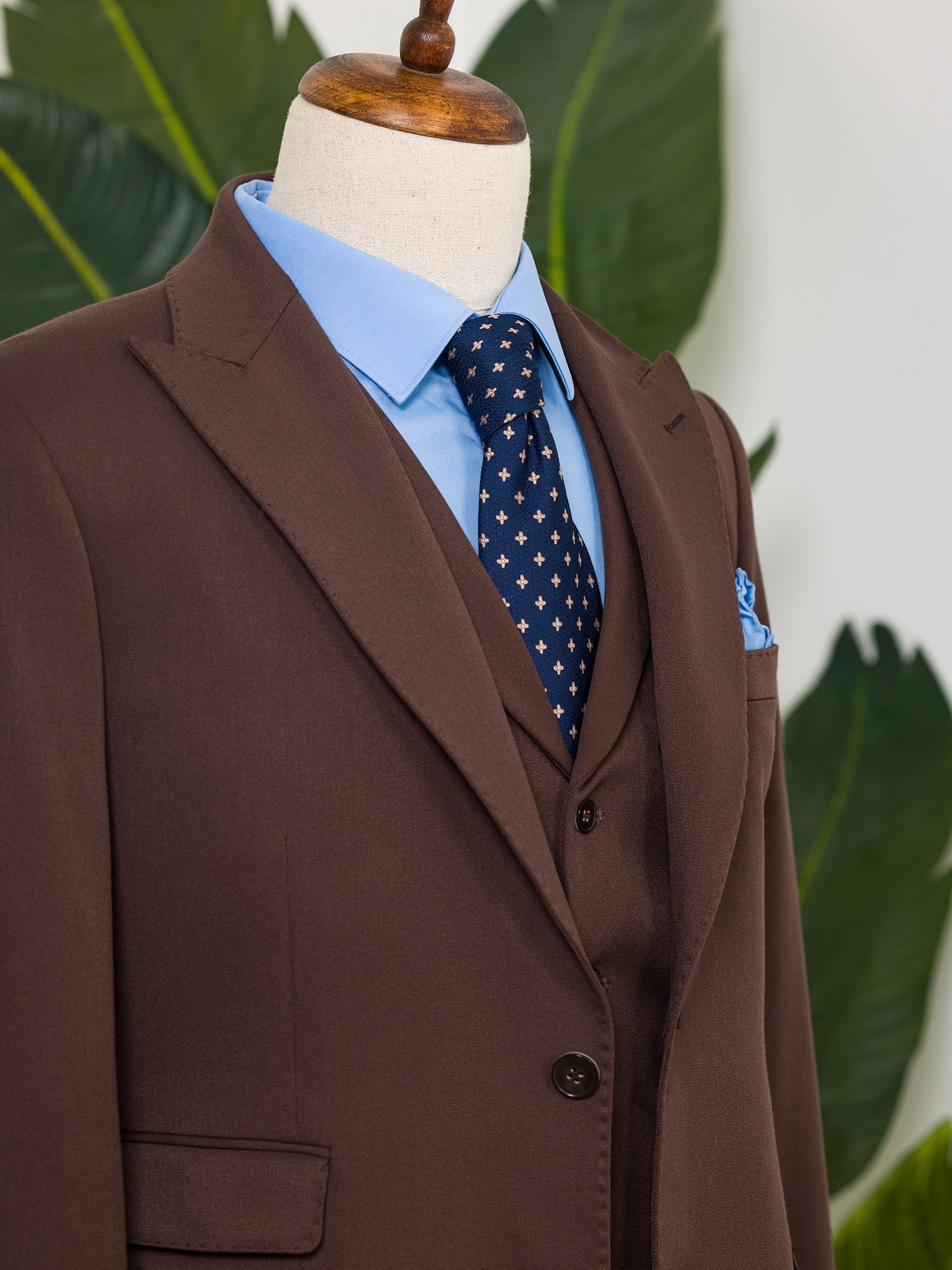 Brown Slim-Fit Suit 3-Piece