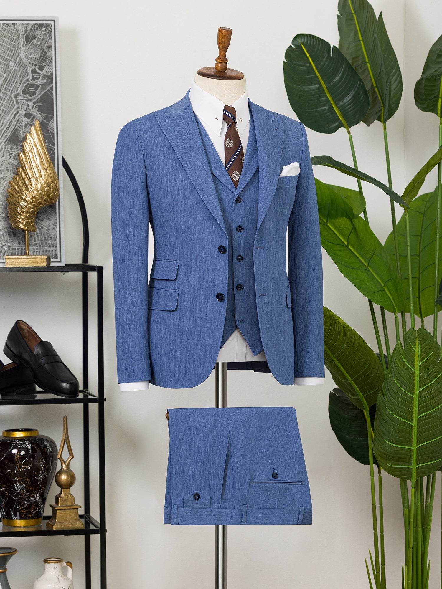 Blue Slim-Fit Suit 3-Piece