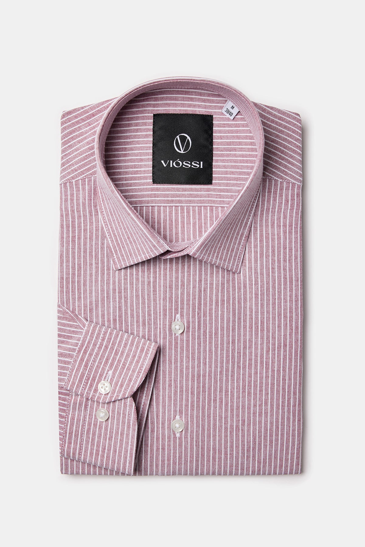 Dusty-Pink Striped Slim-Fit Shirt