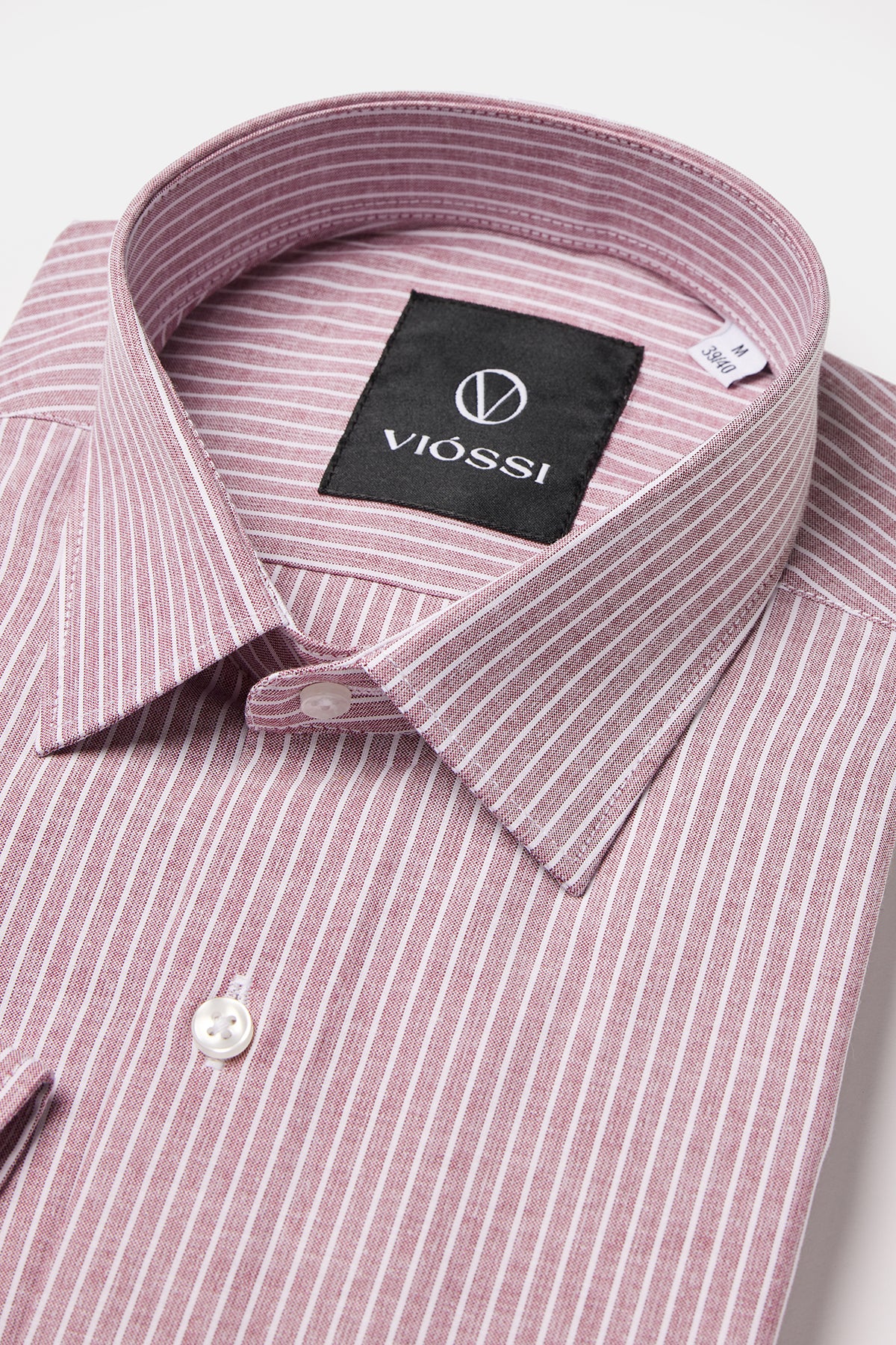 Dusty-Pink Striped Slim-Fit Shirt