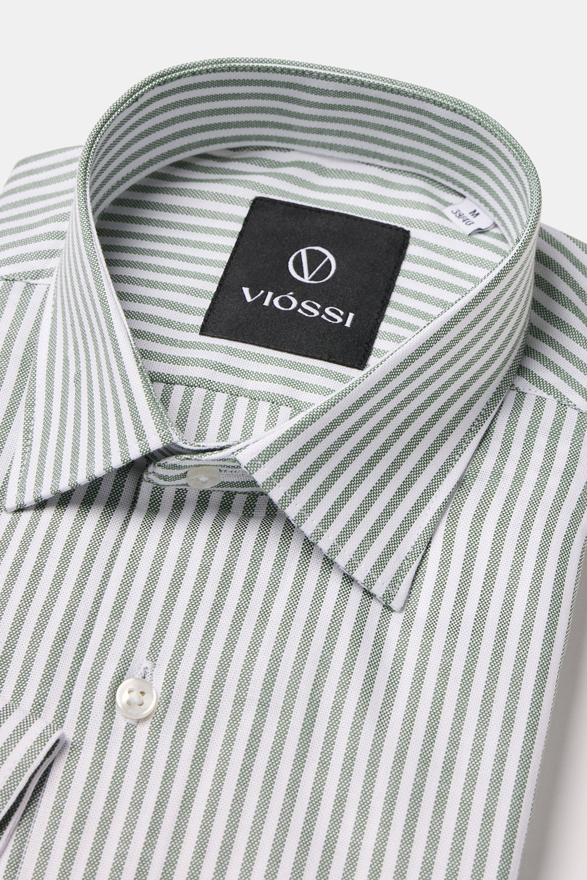 Green Striped Slim-Fit Shirt