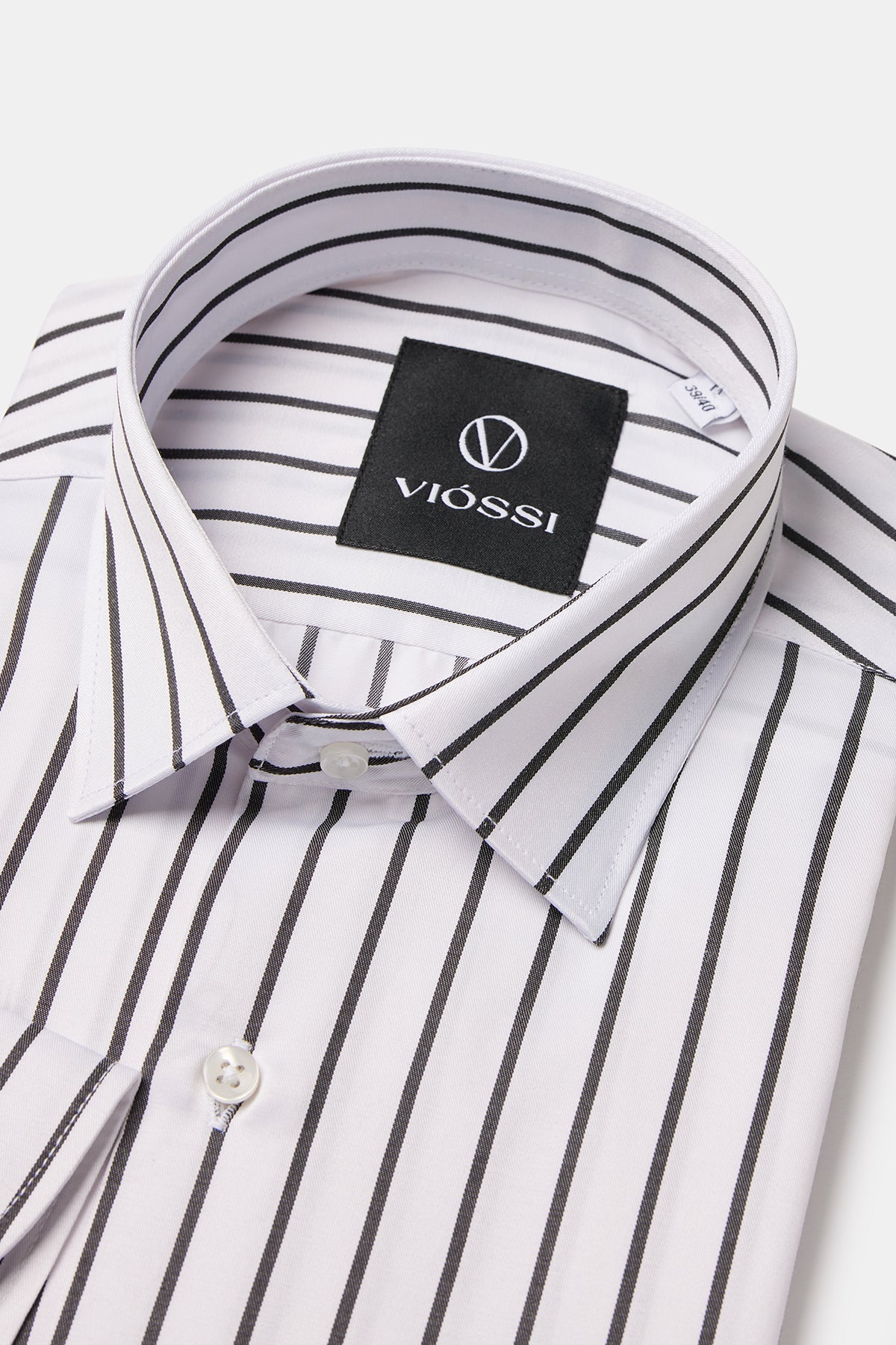 White-Black Striped Slim-Fit Shirt