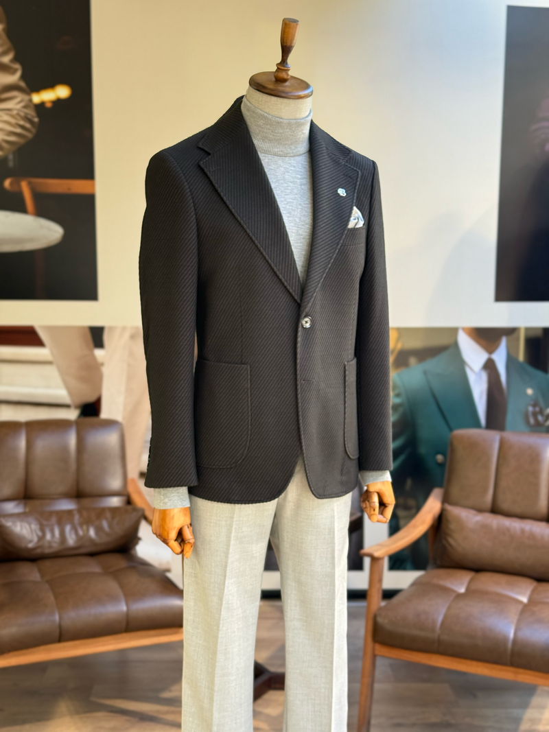 Black Single Breasted Blazer