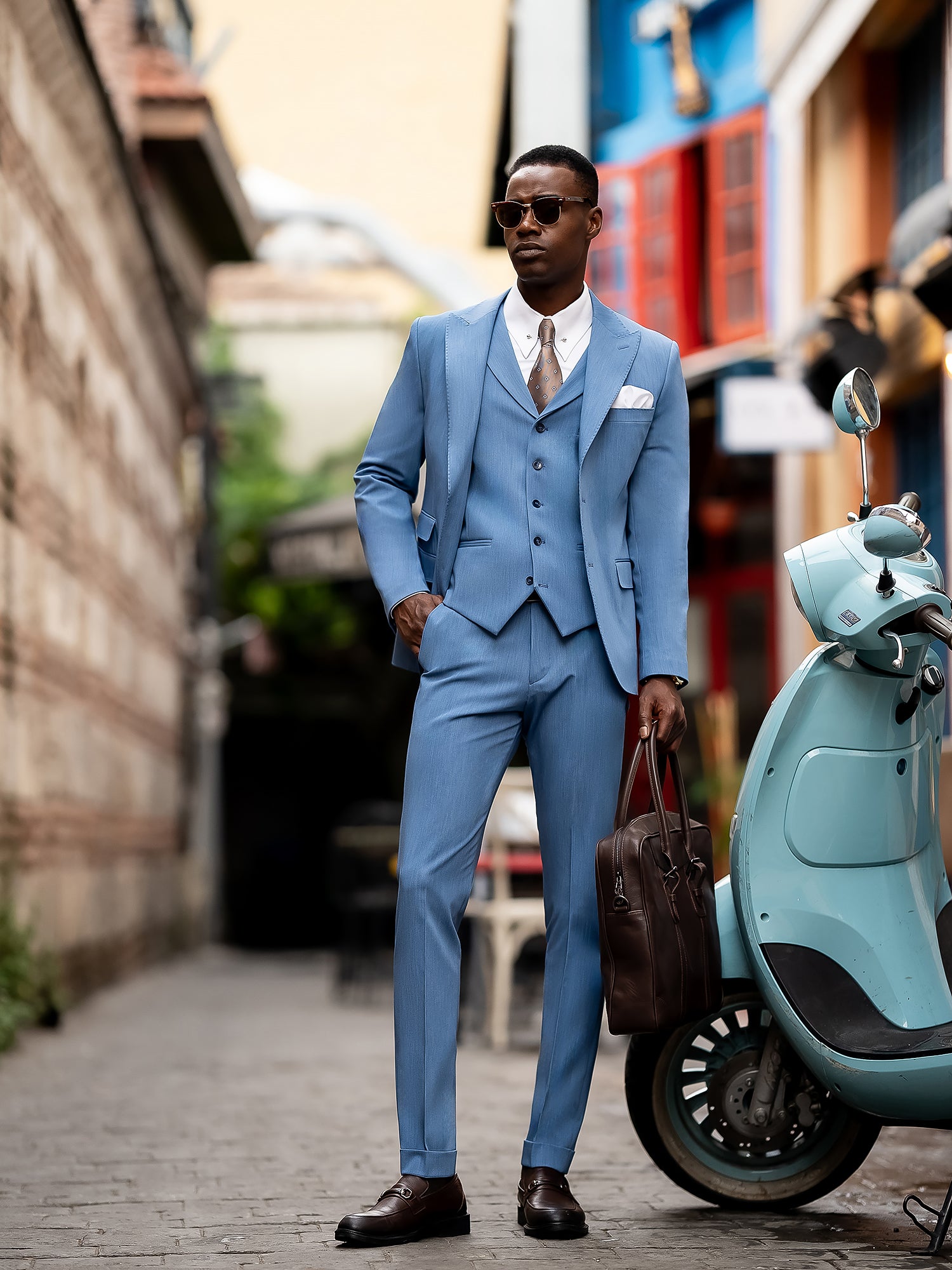 Blue Slim-Fit Suit 3-Piece