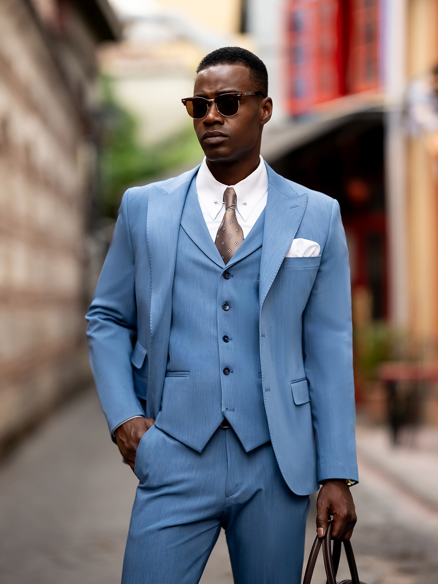 Blue Slim-Fit Suit 3-Piece