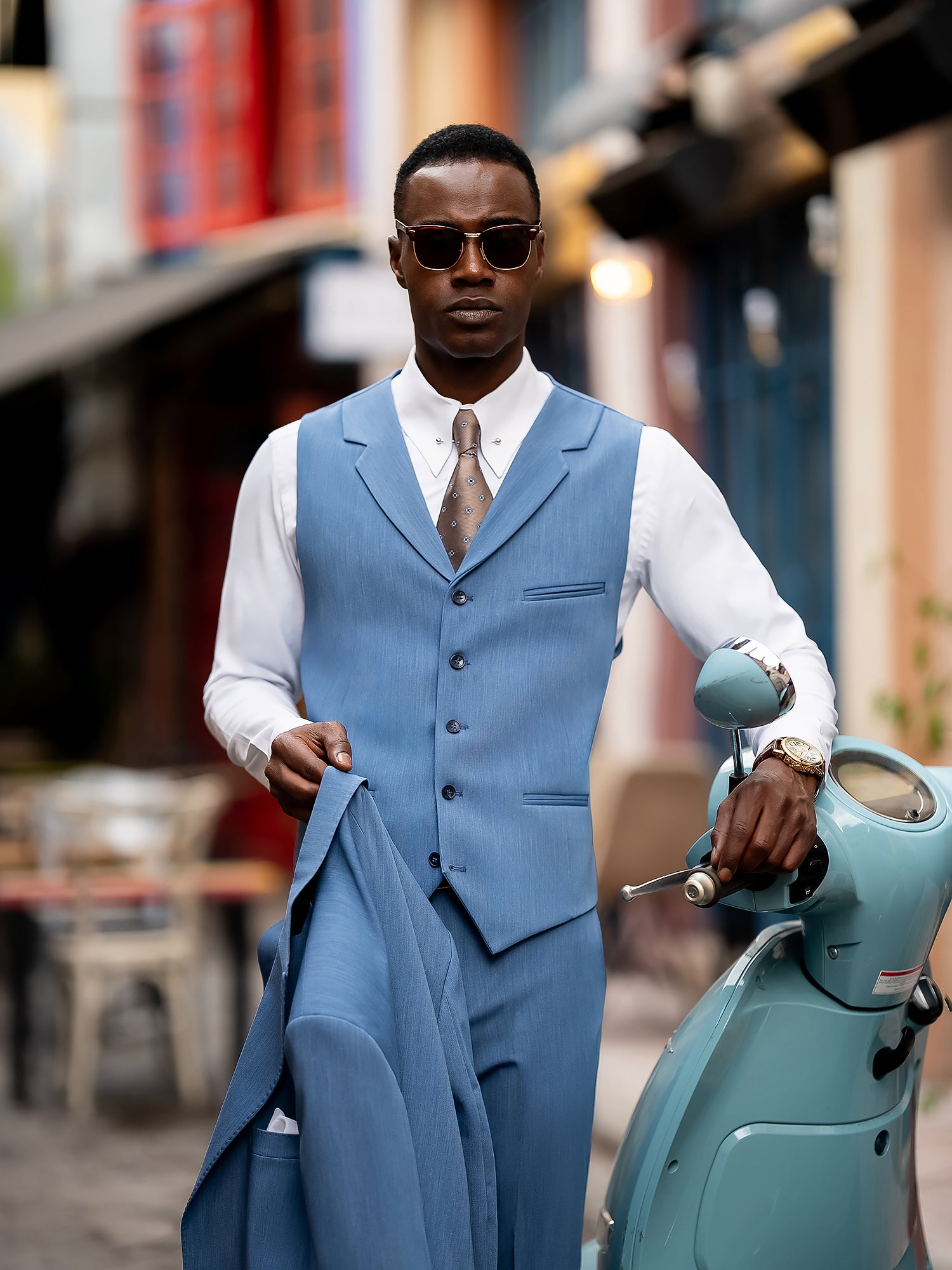 Blue Slim-Fit Suit 3-Piece