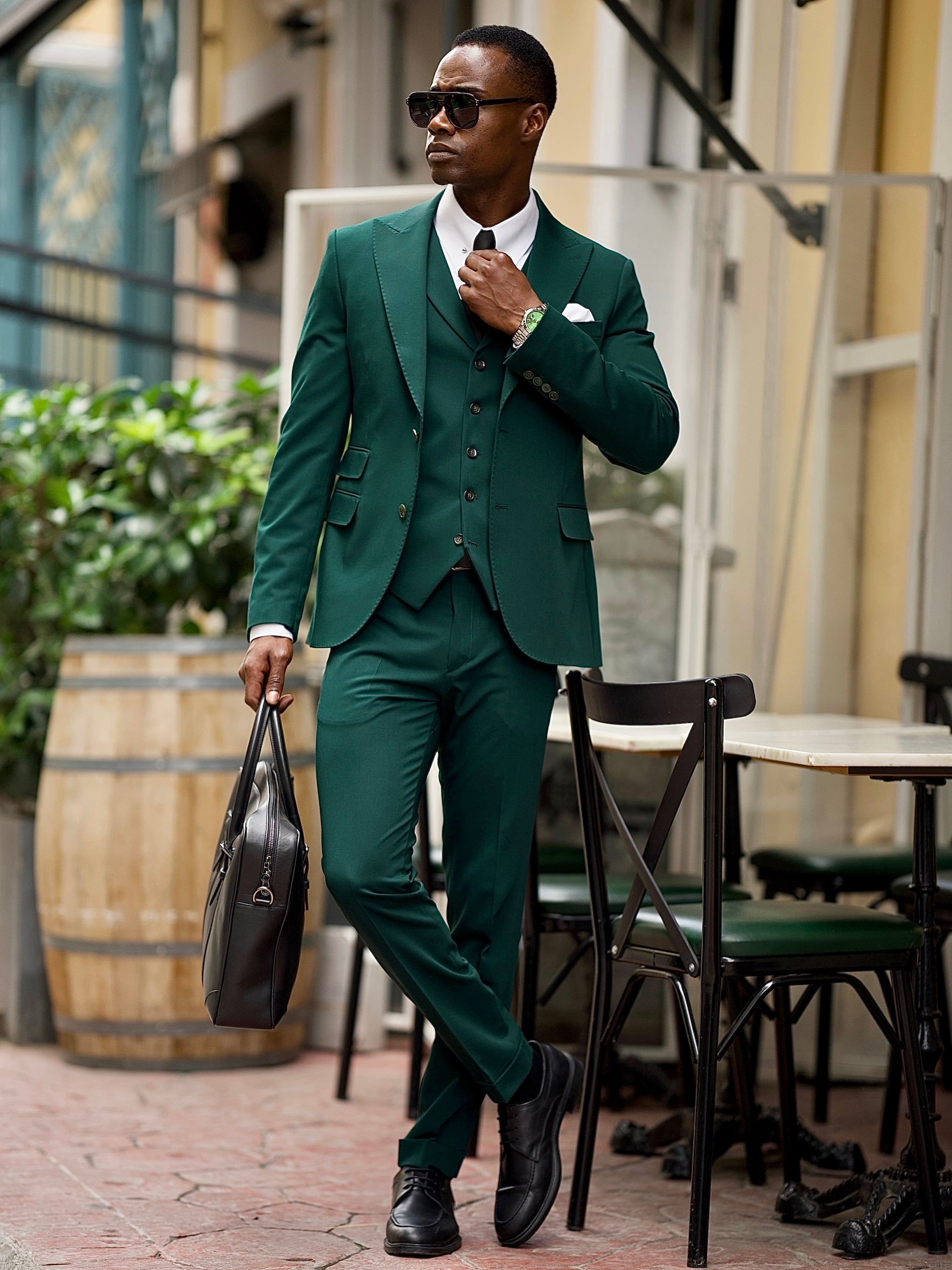 Green Slim-Fit Suit 3-Piece