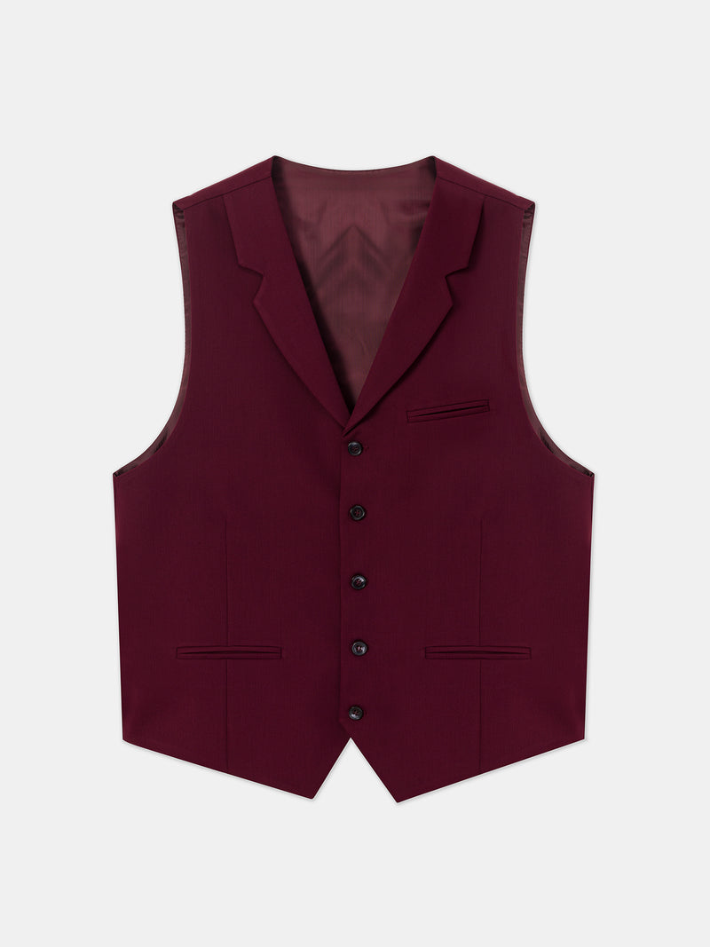 Bordeaux Single Breasted Vest