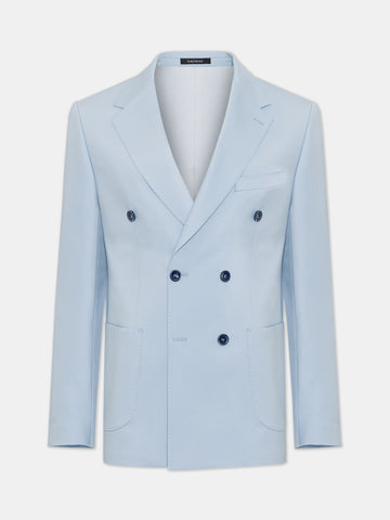 London Sky-Blue Double Breasted Blazer