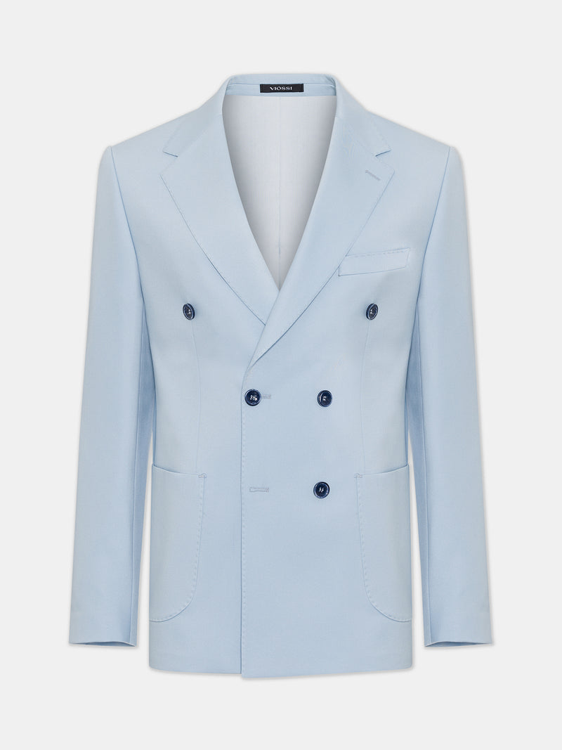 London Sky-Blue Double Breasted Blazer