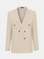London Beige Double Breasted Blazer