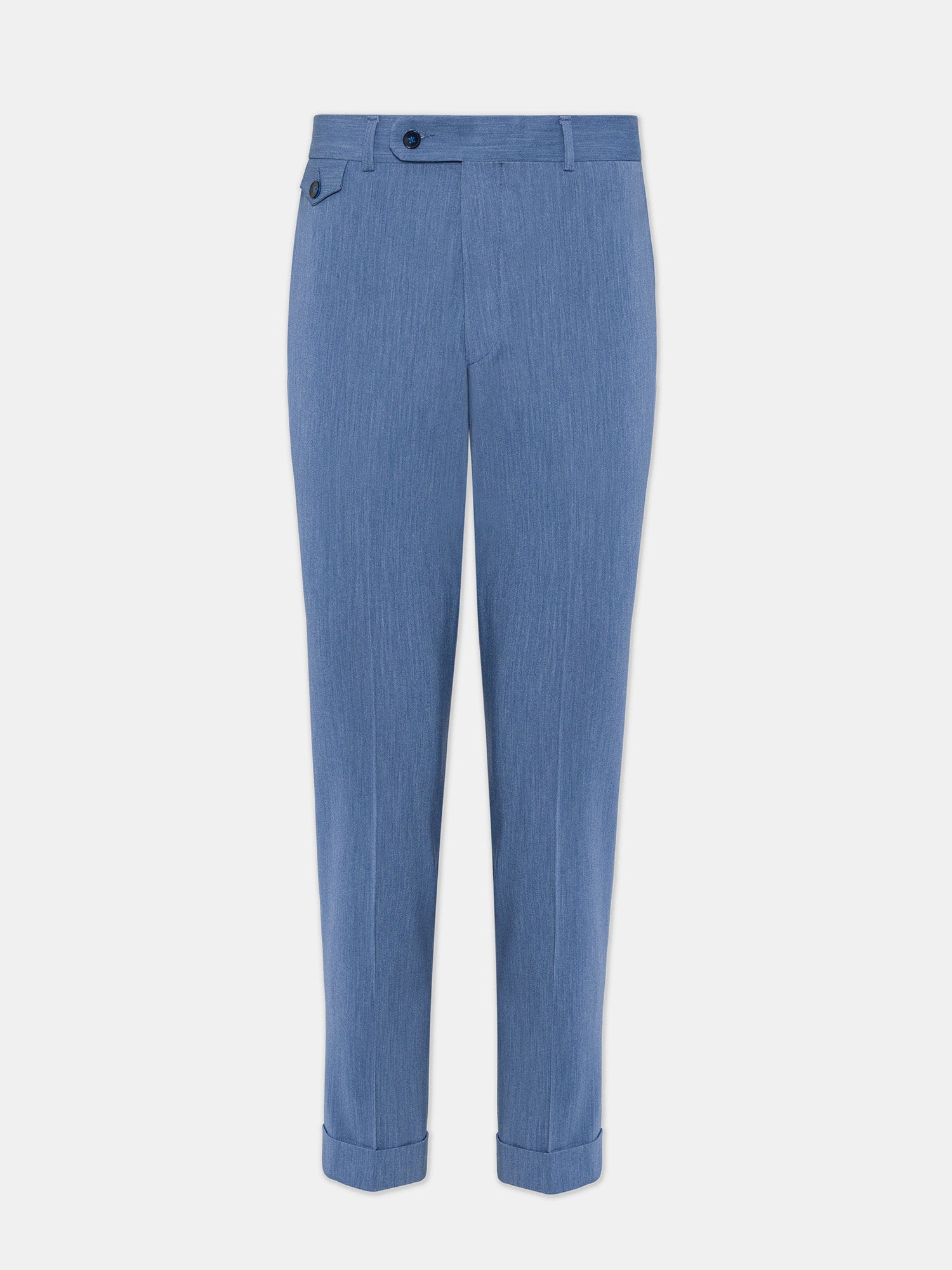 Donazi Blue High Waist Slim-Fit Pants