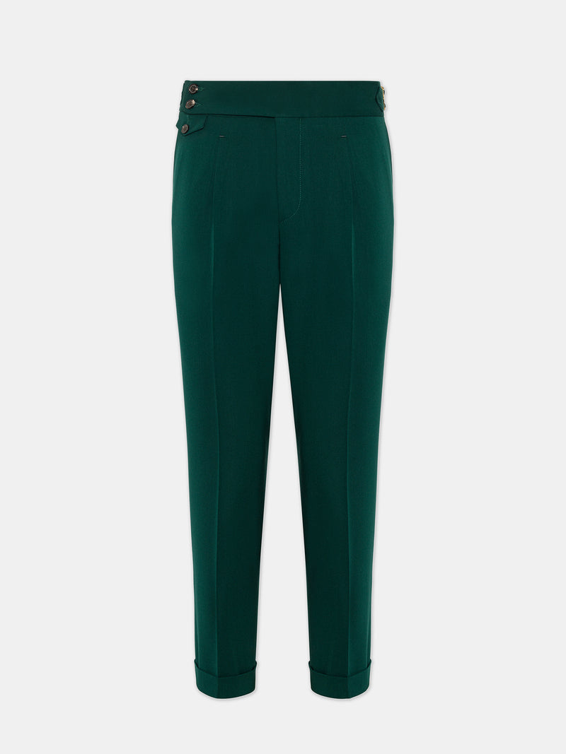 London Green High Waist Slim-Fit Pants