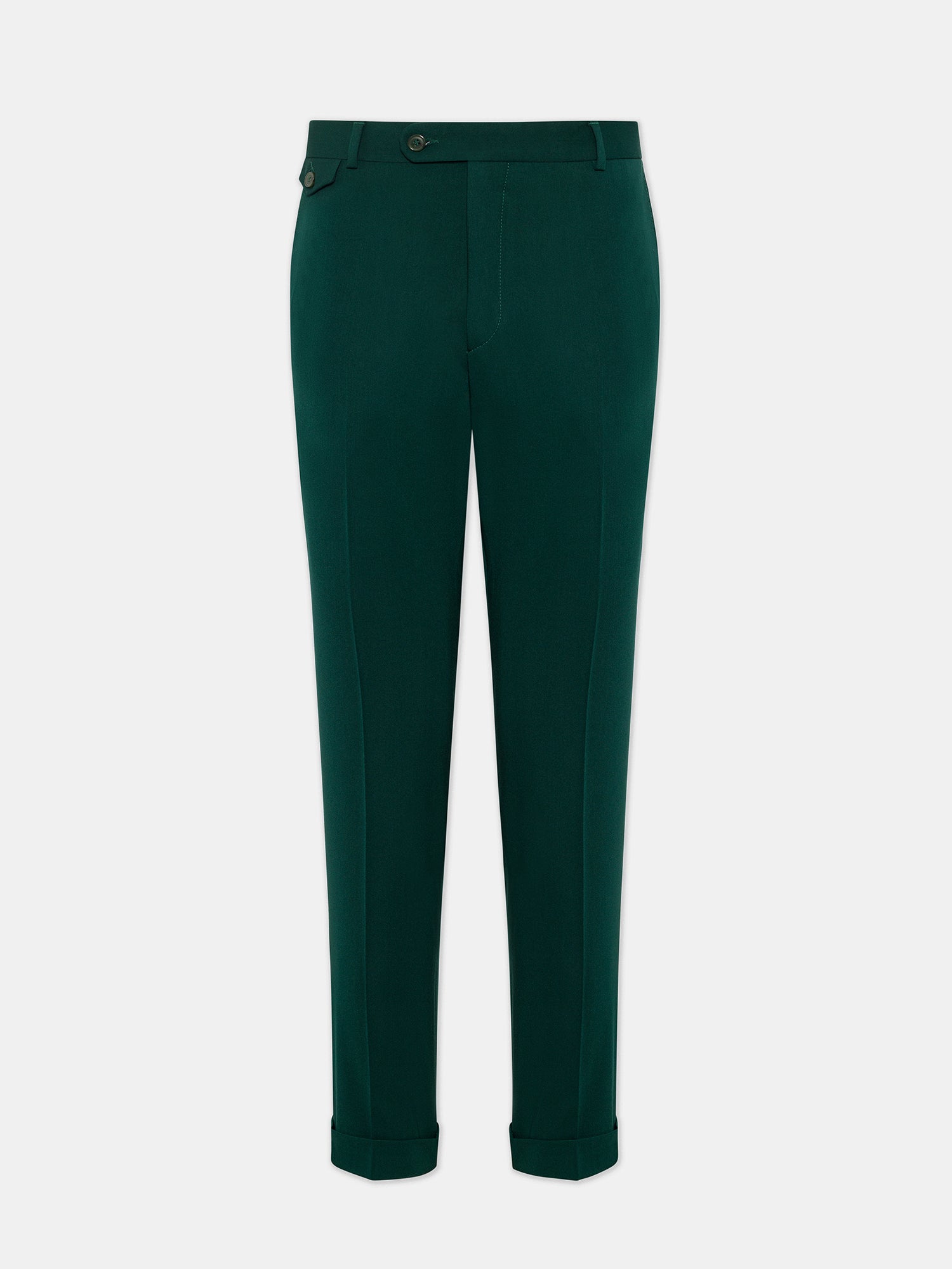 Donazi Green High Waist Slim-Fit Pants