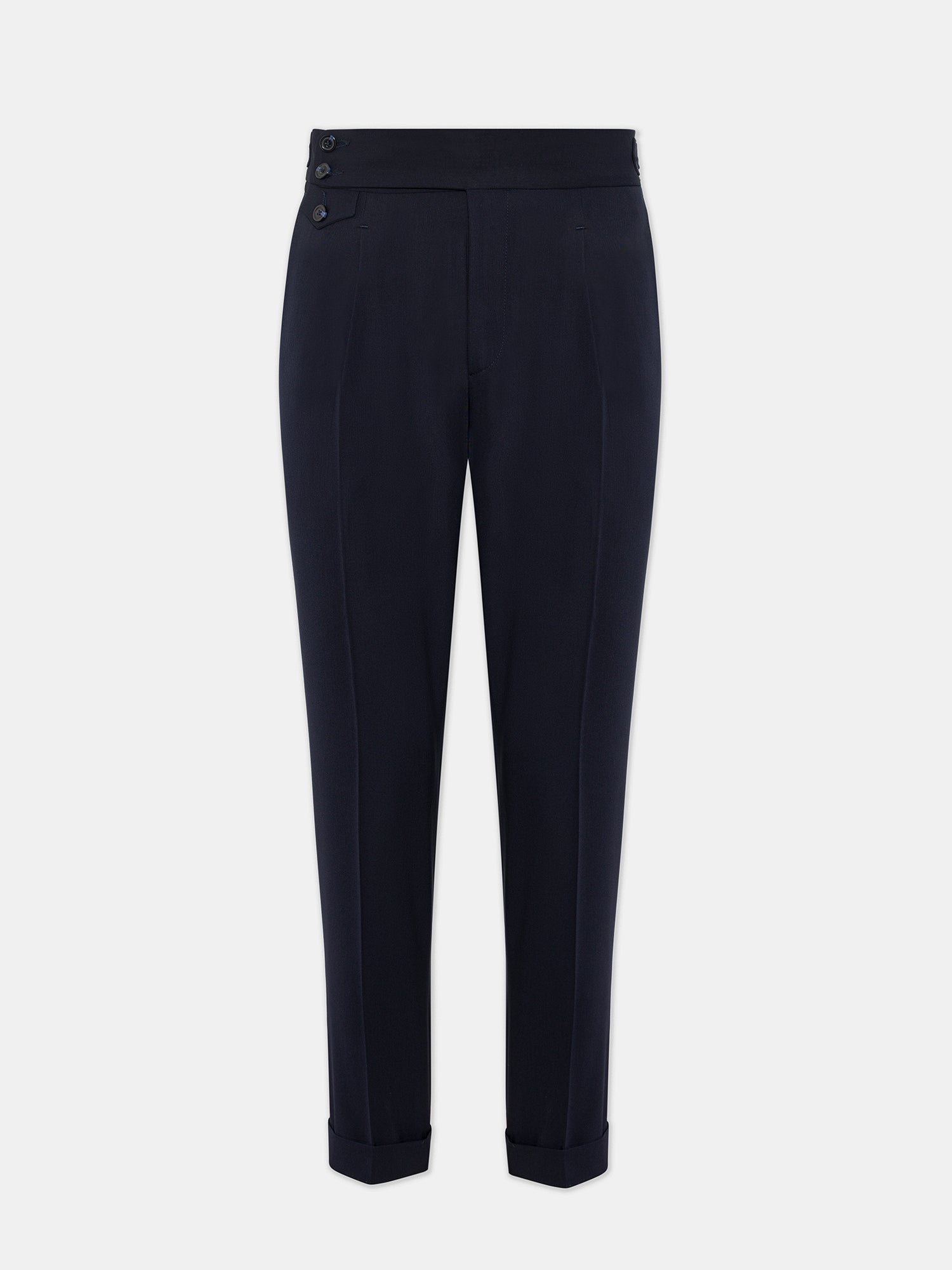 London Navy High Waist Slim-Fit Pants