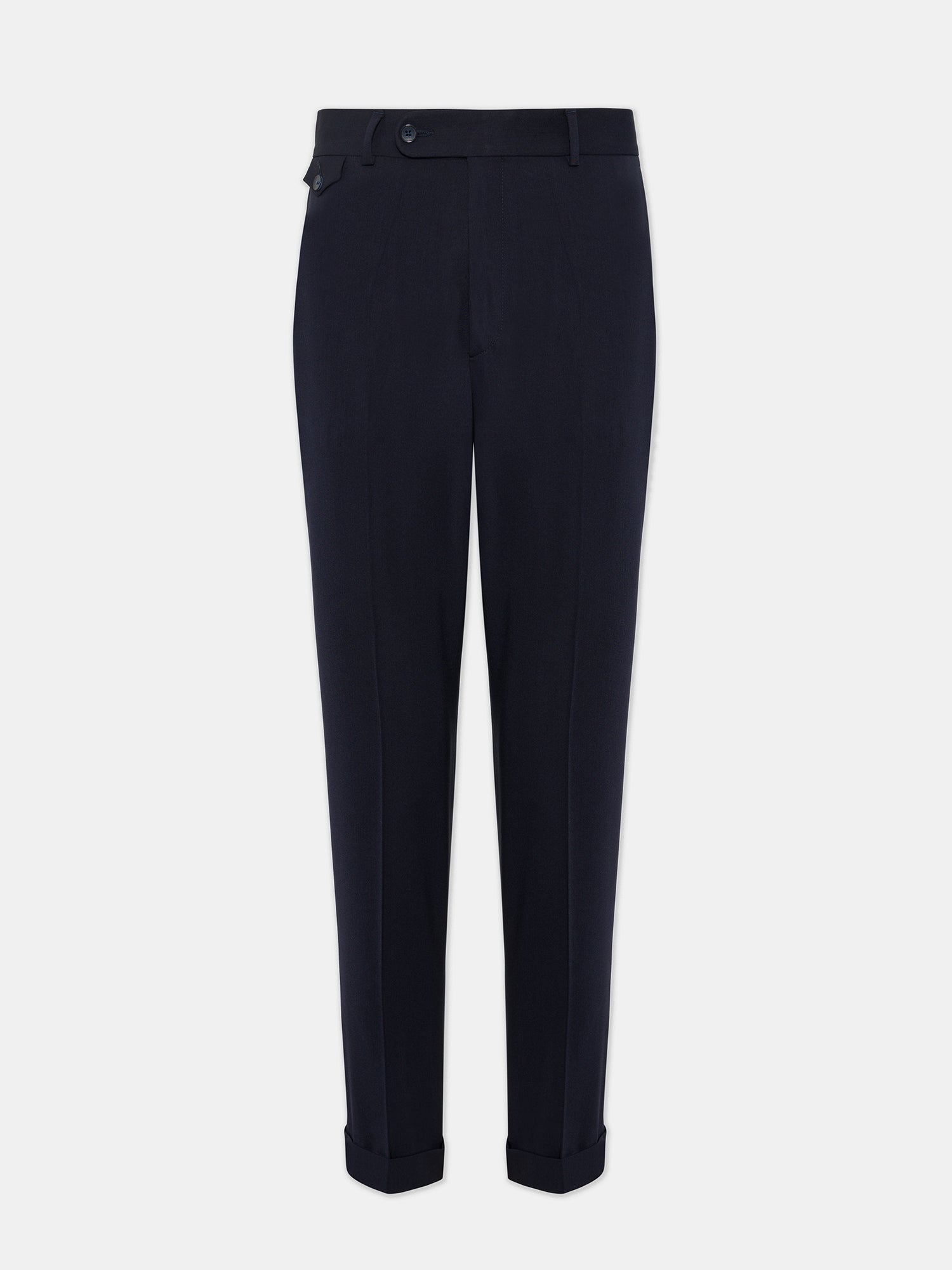 Donazi Navy High Waist Slim-Fit Pants