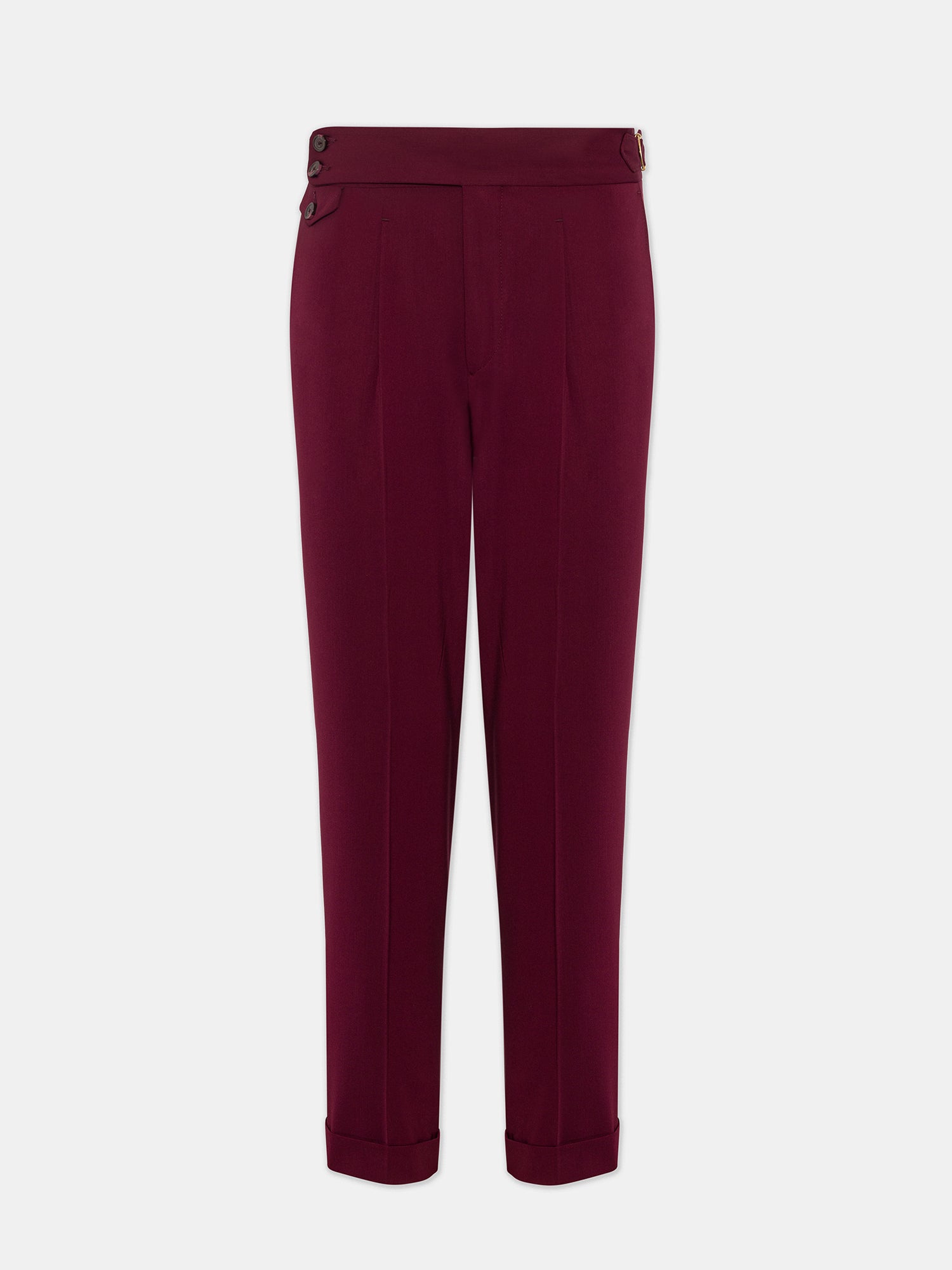 London Bordeaux High Waist Slim-Fit Pants