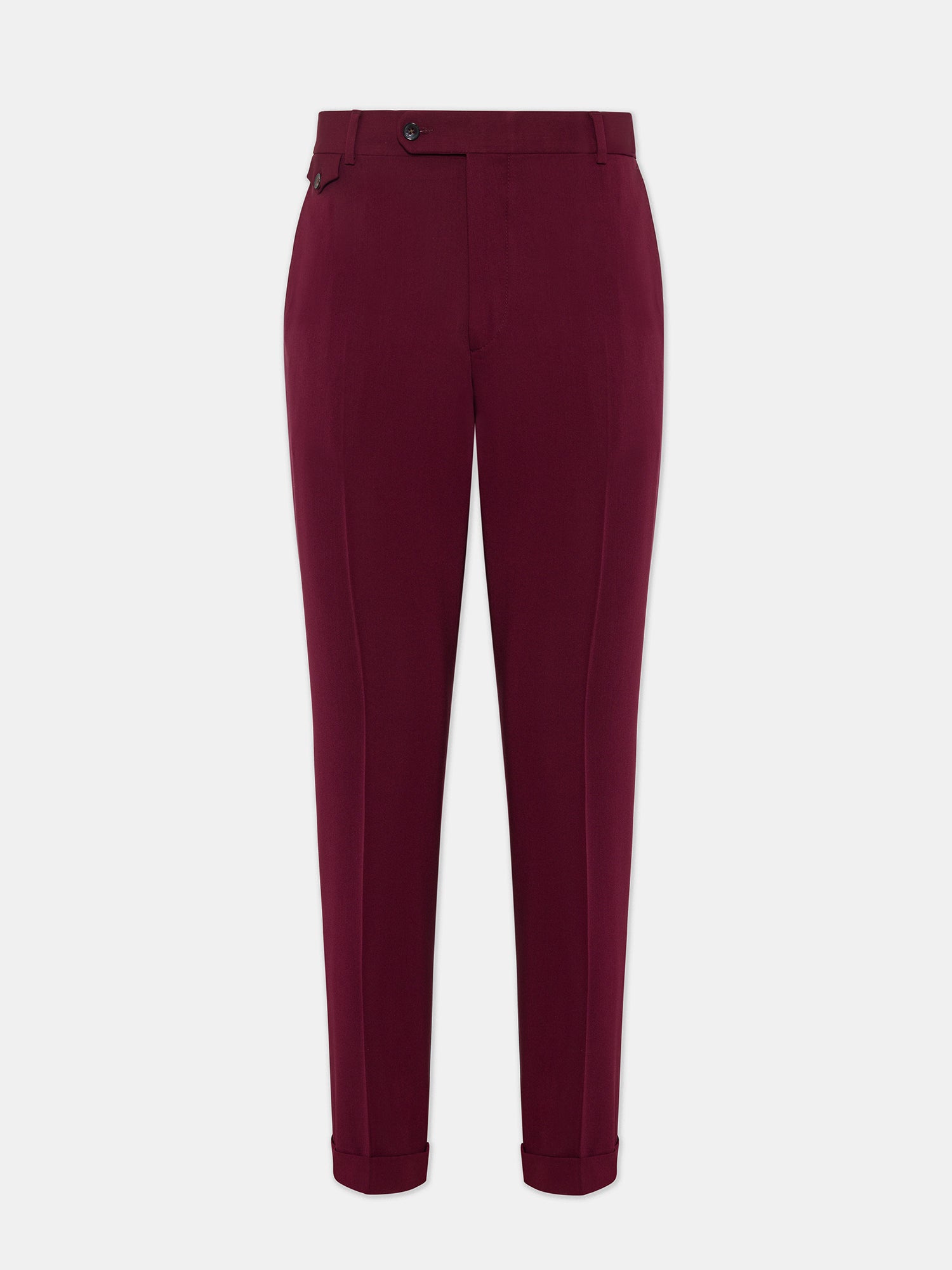 Donazi Bordeaux High Waist Slim-Fit Pants