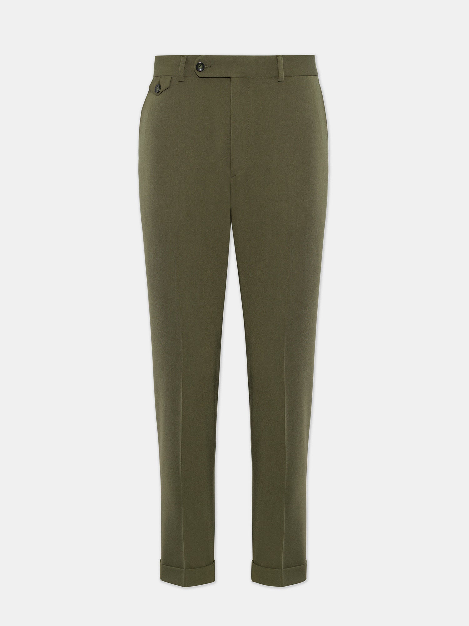 Donazi Khaki High Waist Slim-Fit Pants