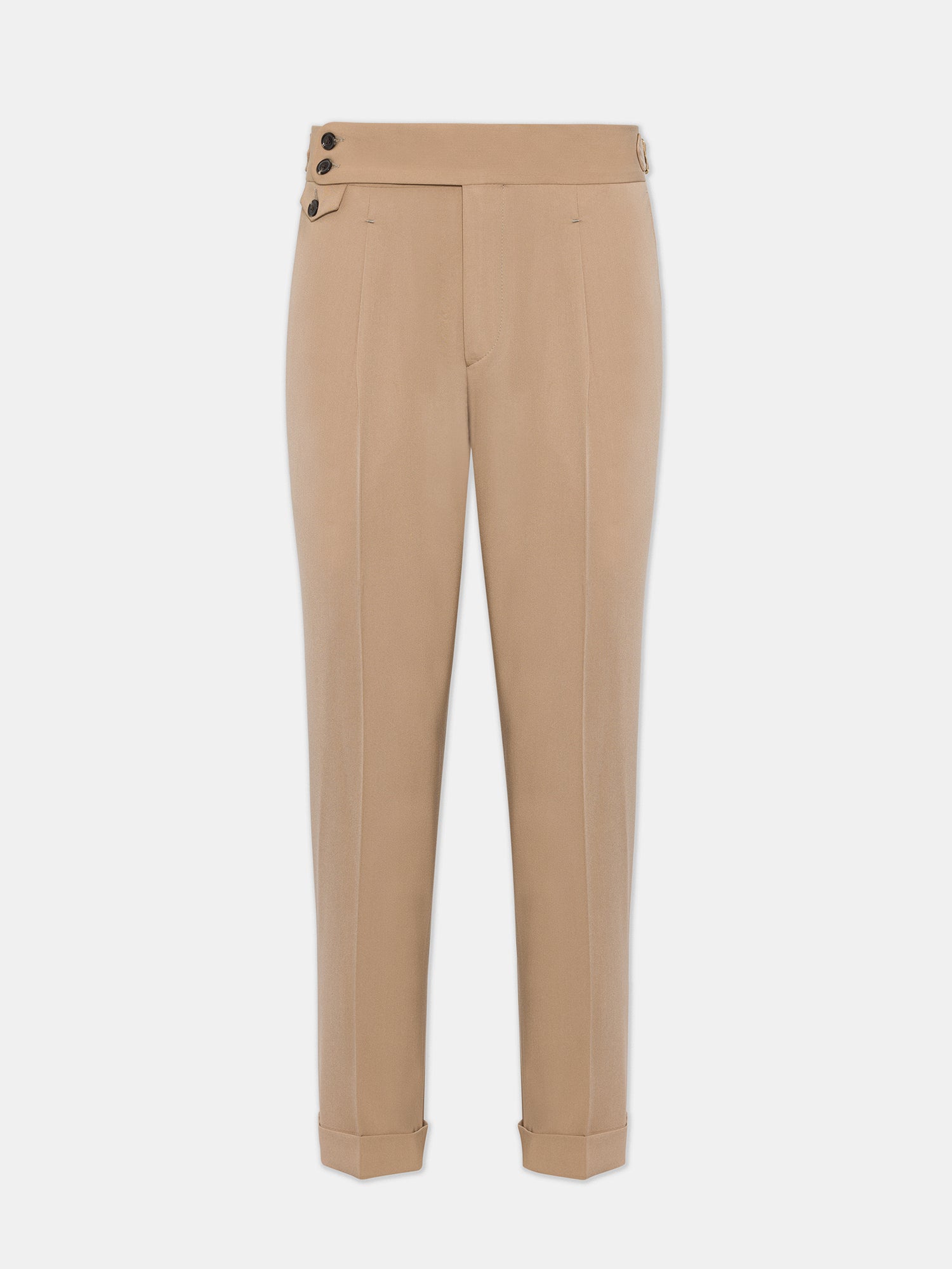 London Camel High Waist Slim-Fit Pants