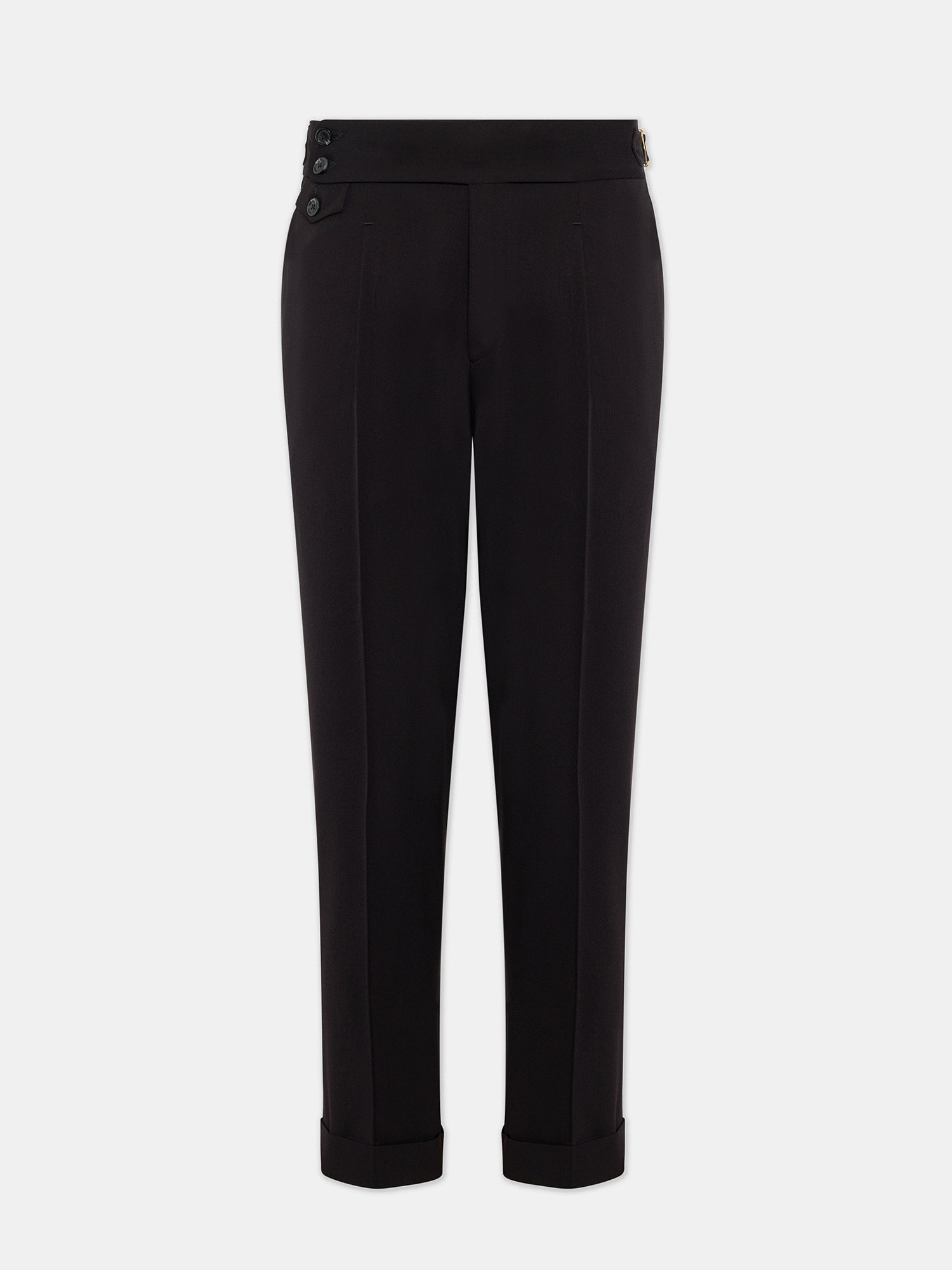 London Black High Waist Slim-Fit Pants