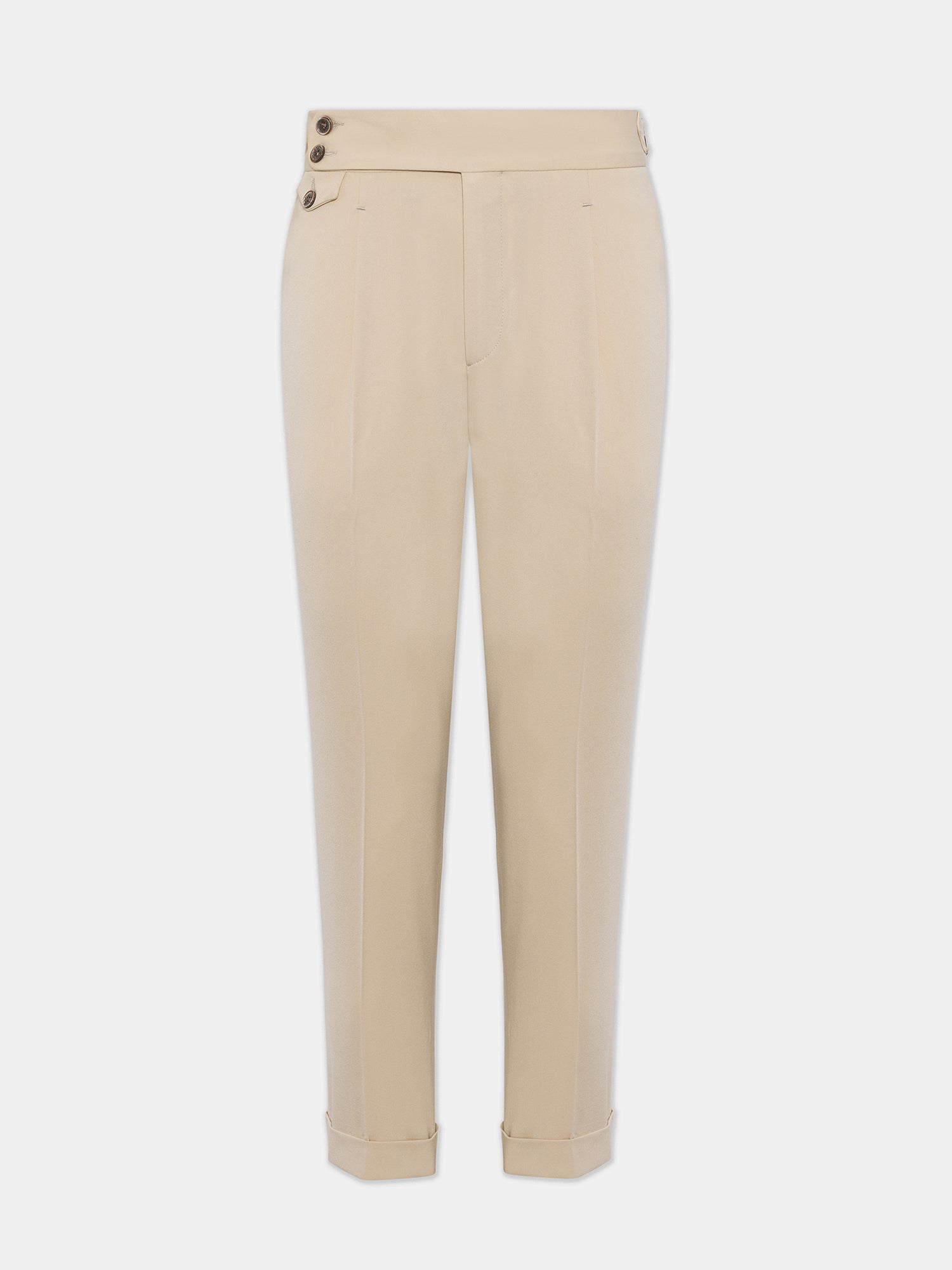 London Beige High Waist Slim-Fit Pants