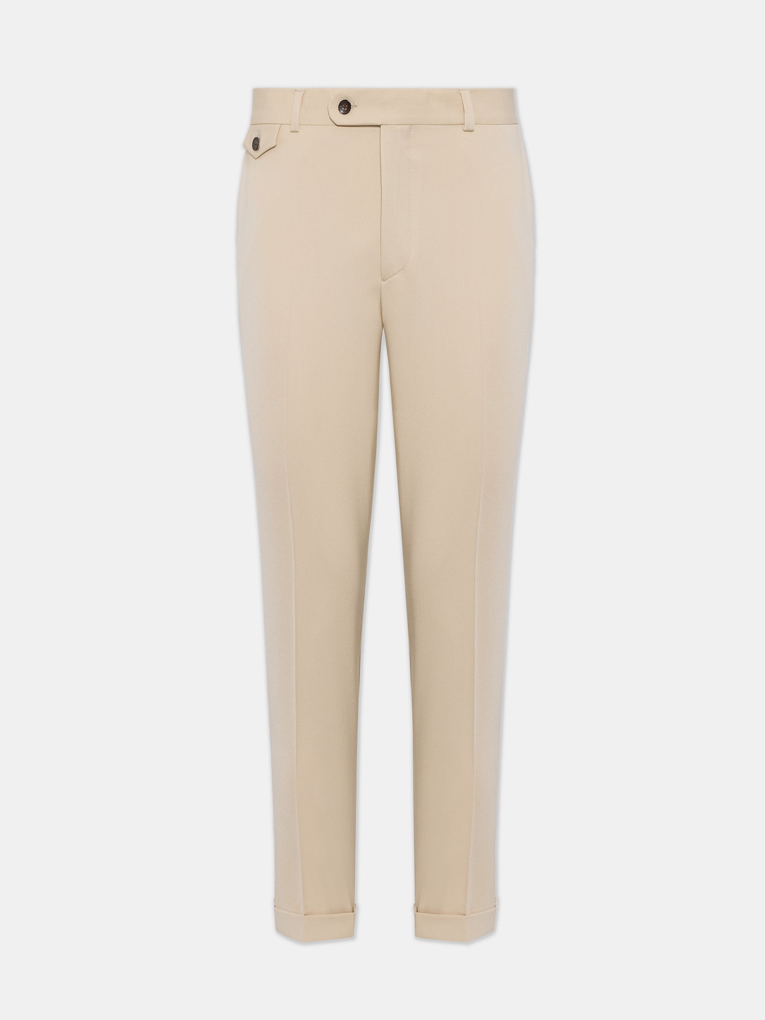 Donazi Beige High Waist Slim-Fit Pants