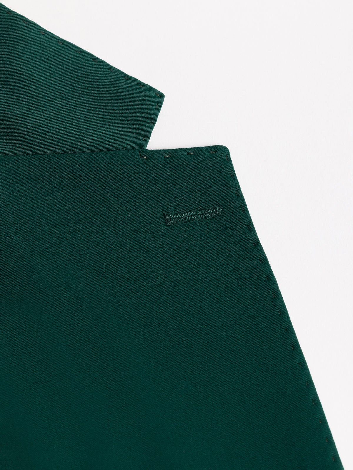 VIOSSI London Green tuxedo double breasted blazer back view showing tailored fit and button details