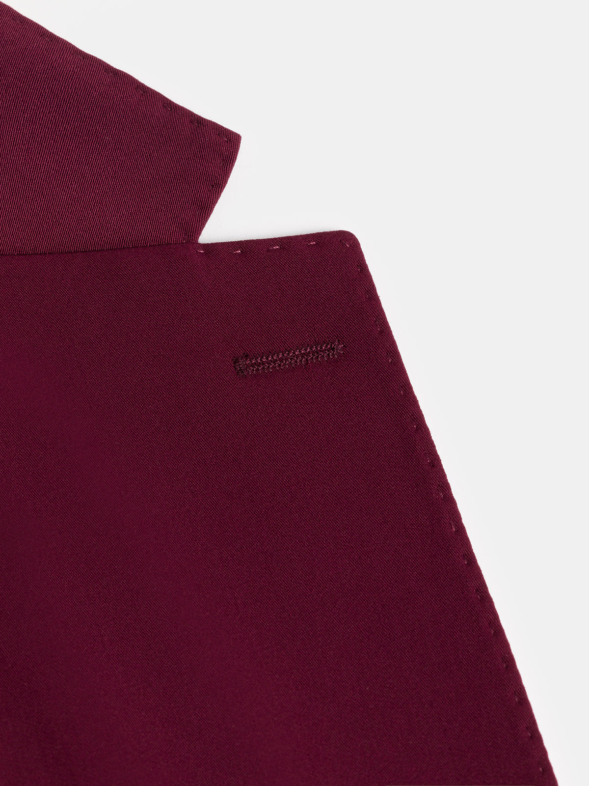 VIOSSI London Bordeaux tuxedo double breasted blazer back angle showing wine-colored formal menswear