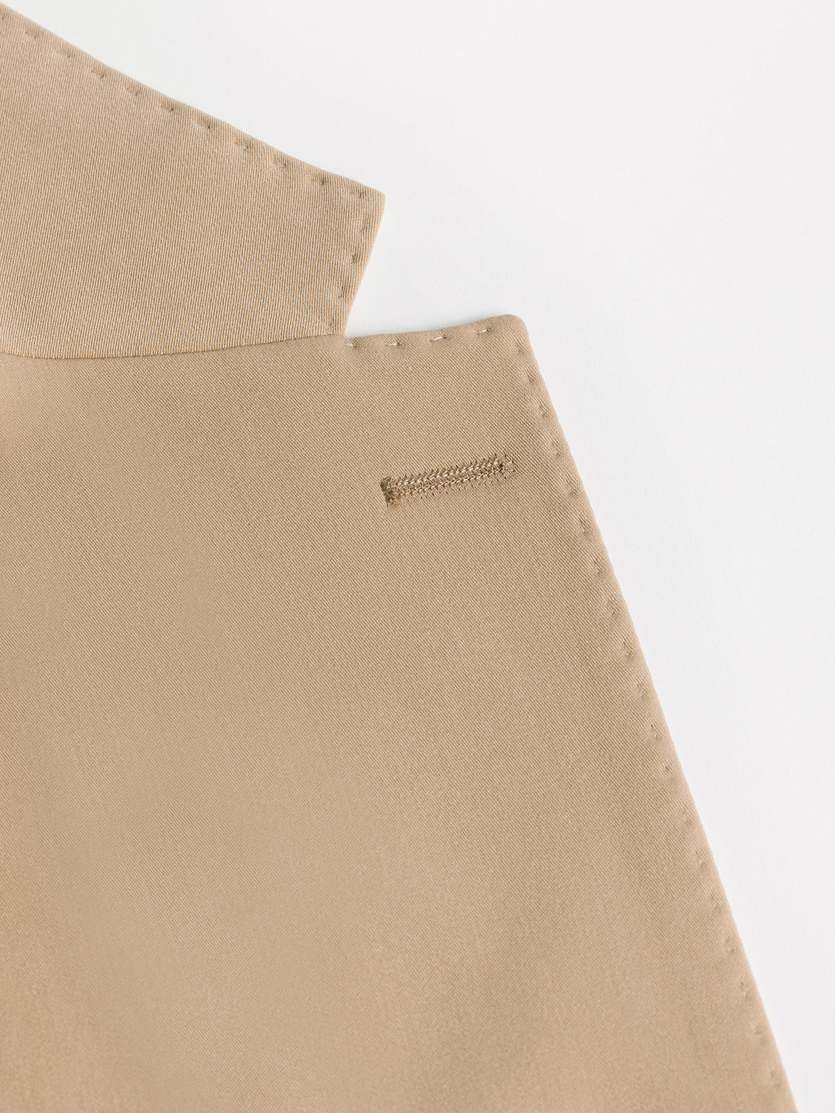 VIOSSI London Camel Double Breasted Blazer back view - tuxedo double breasted style in camel brown tailoring