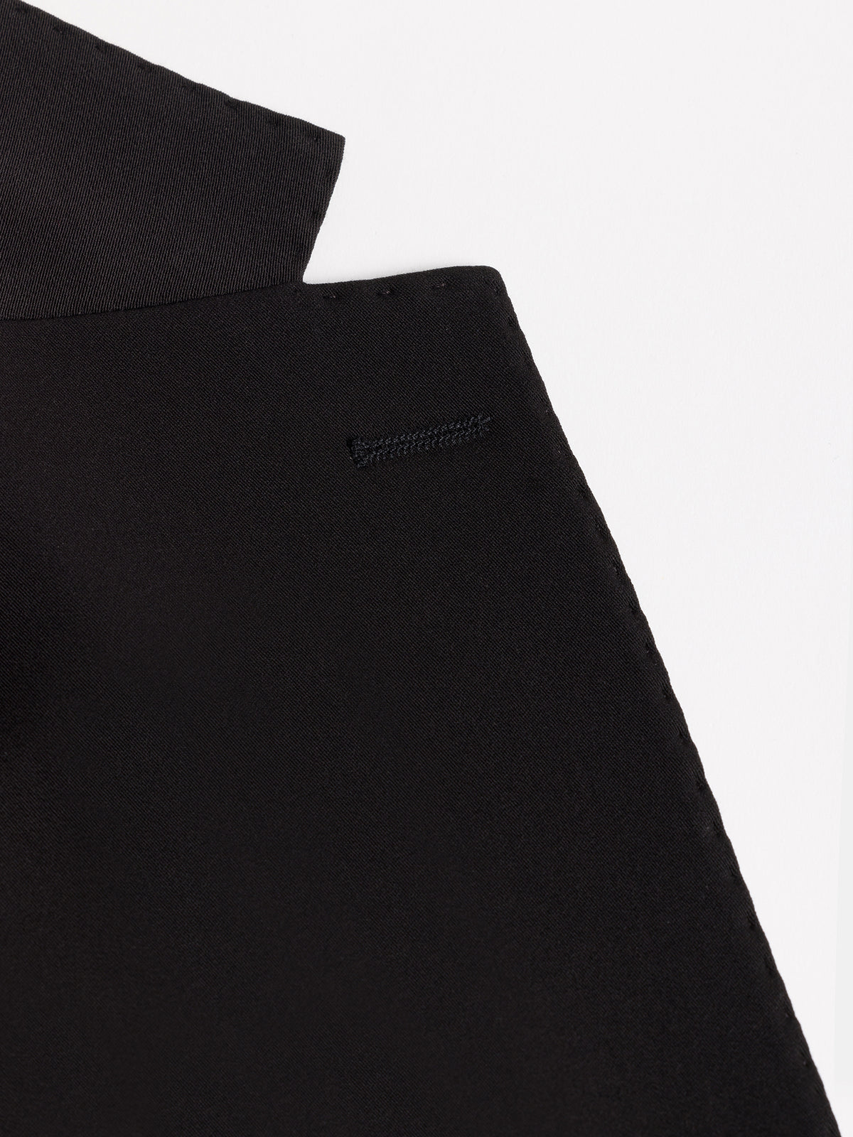 VIOSSI London Black Double Breasted Blazer back view - tuxedo double breasted styling with tailored silhouette