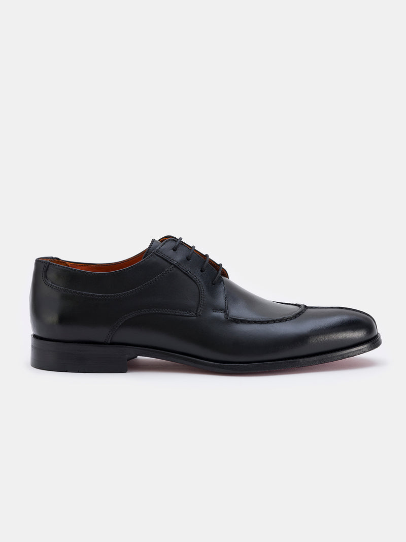 Black Leather Split Toe Derby
