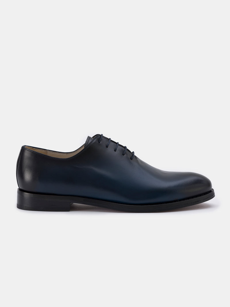 Navy Burnished Leather Oxford
