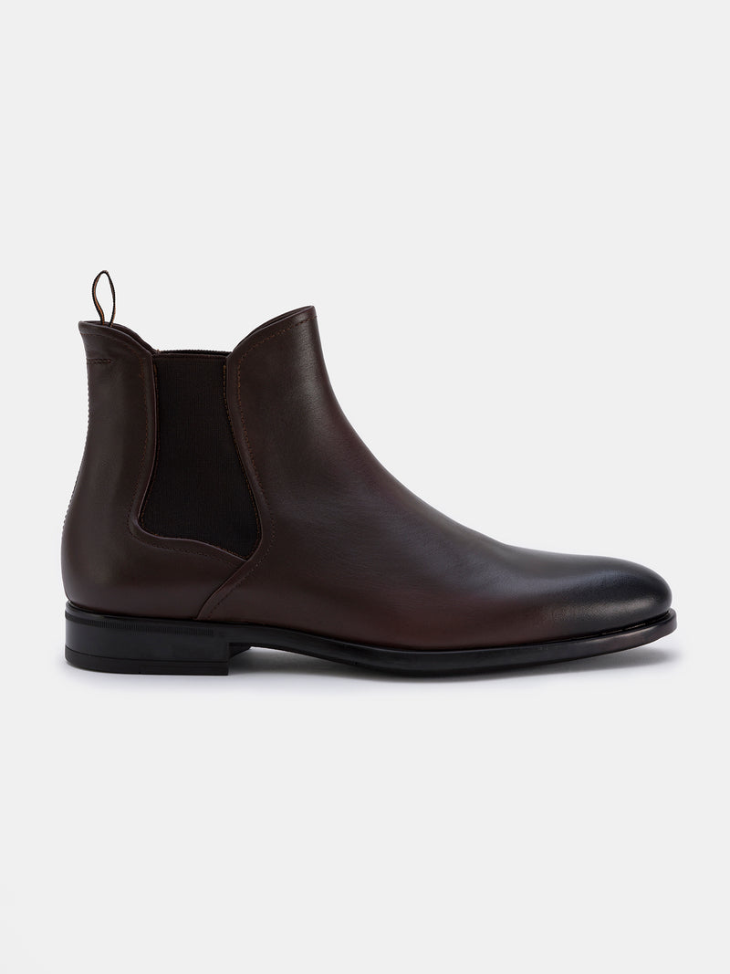 Brown Leather Chelsea Boots