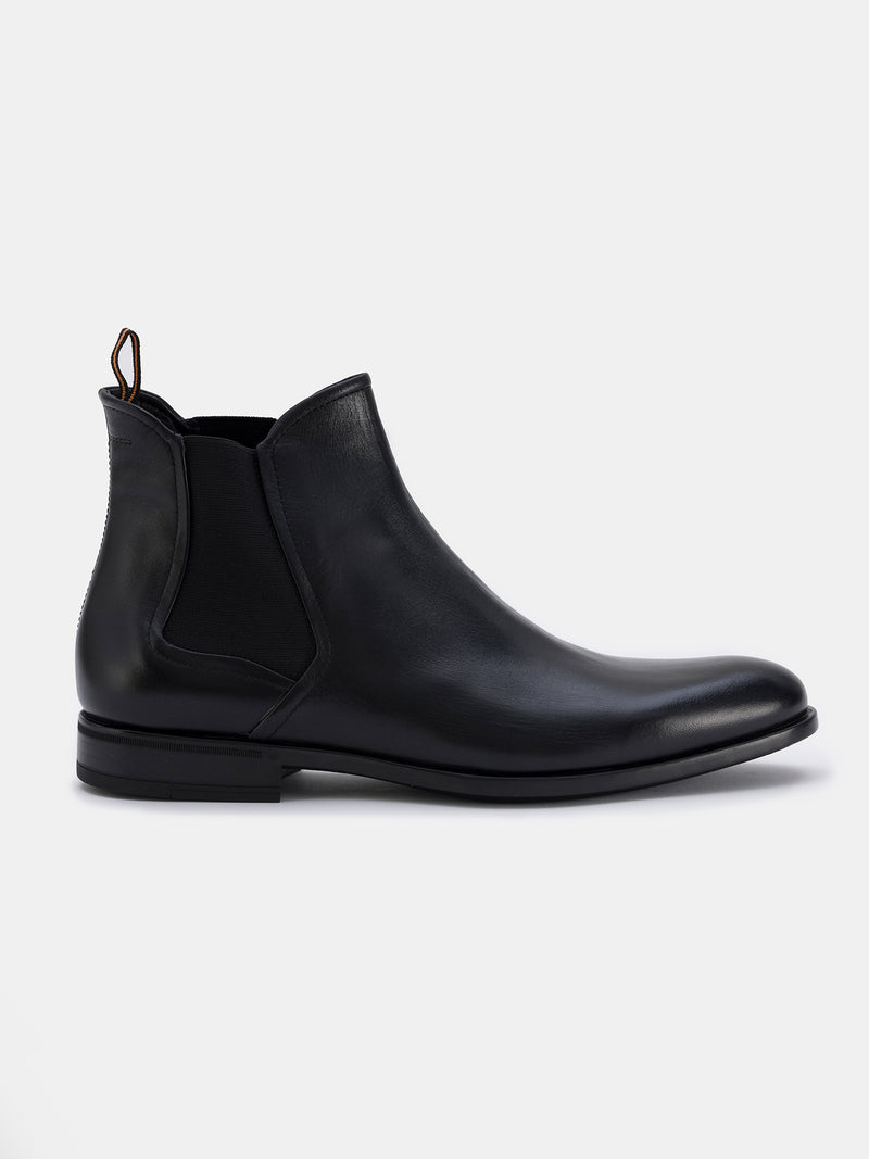 Black Leather Chelsea Boots