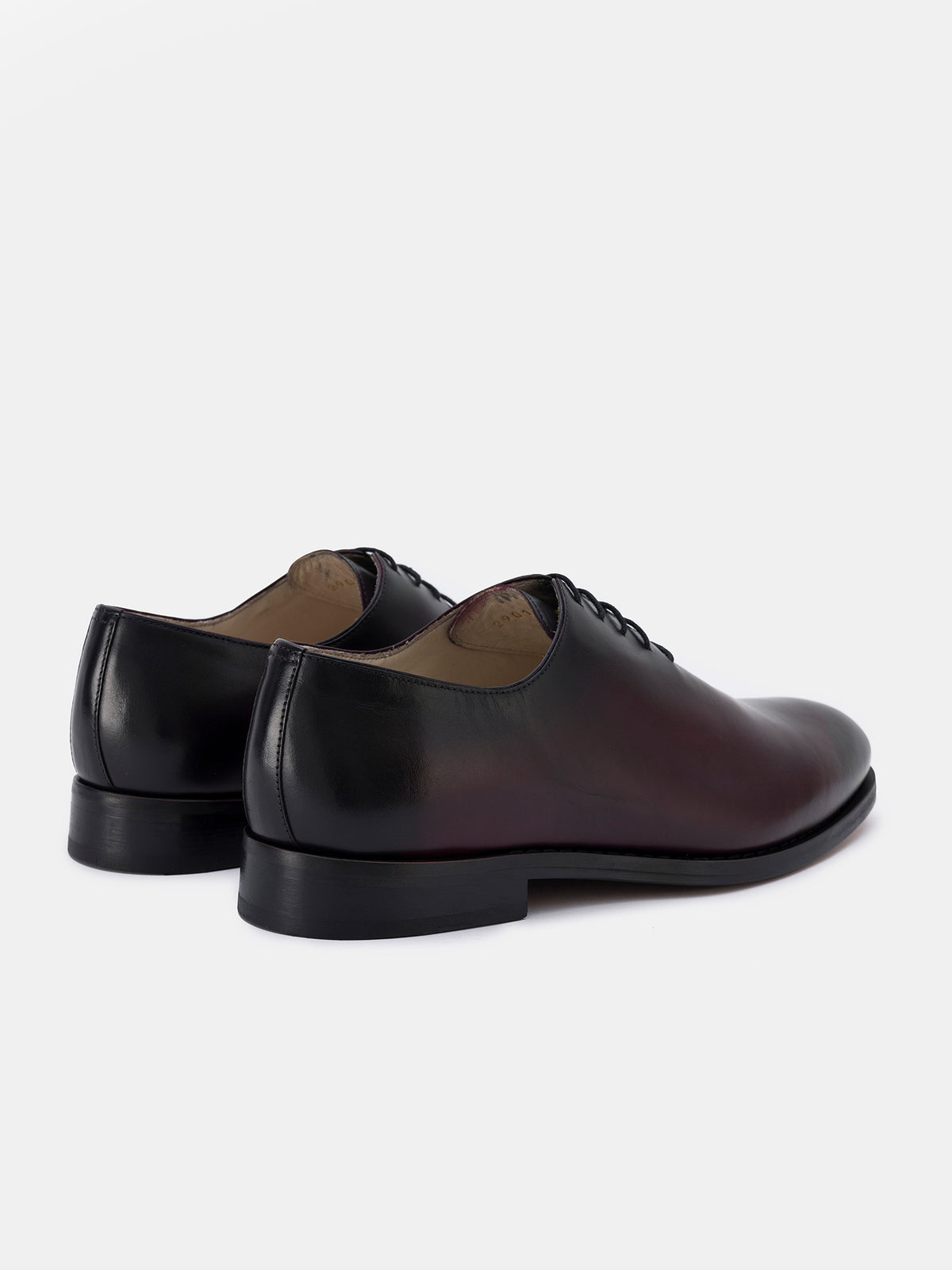 VIOSSI Bordeaux burnished oxfords styled view demonstrating versatile formal shoe for business attire
