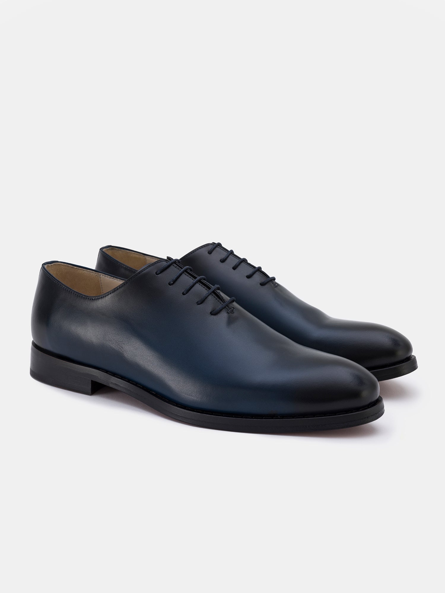 Navy Burnished Leather Oxford