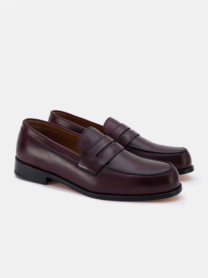 Bordeaux Leather Penny Loafers