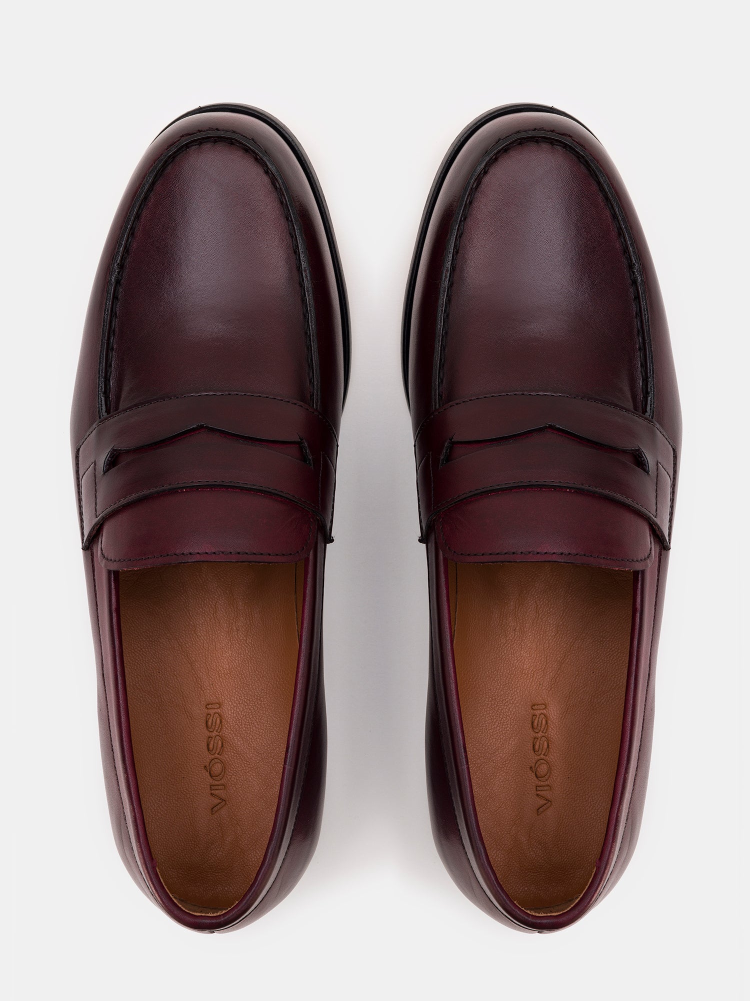 Bordeaux Leather Penny Loafers