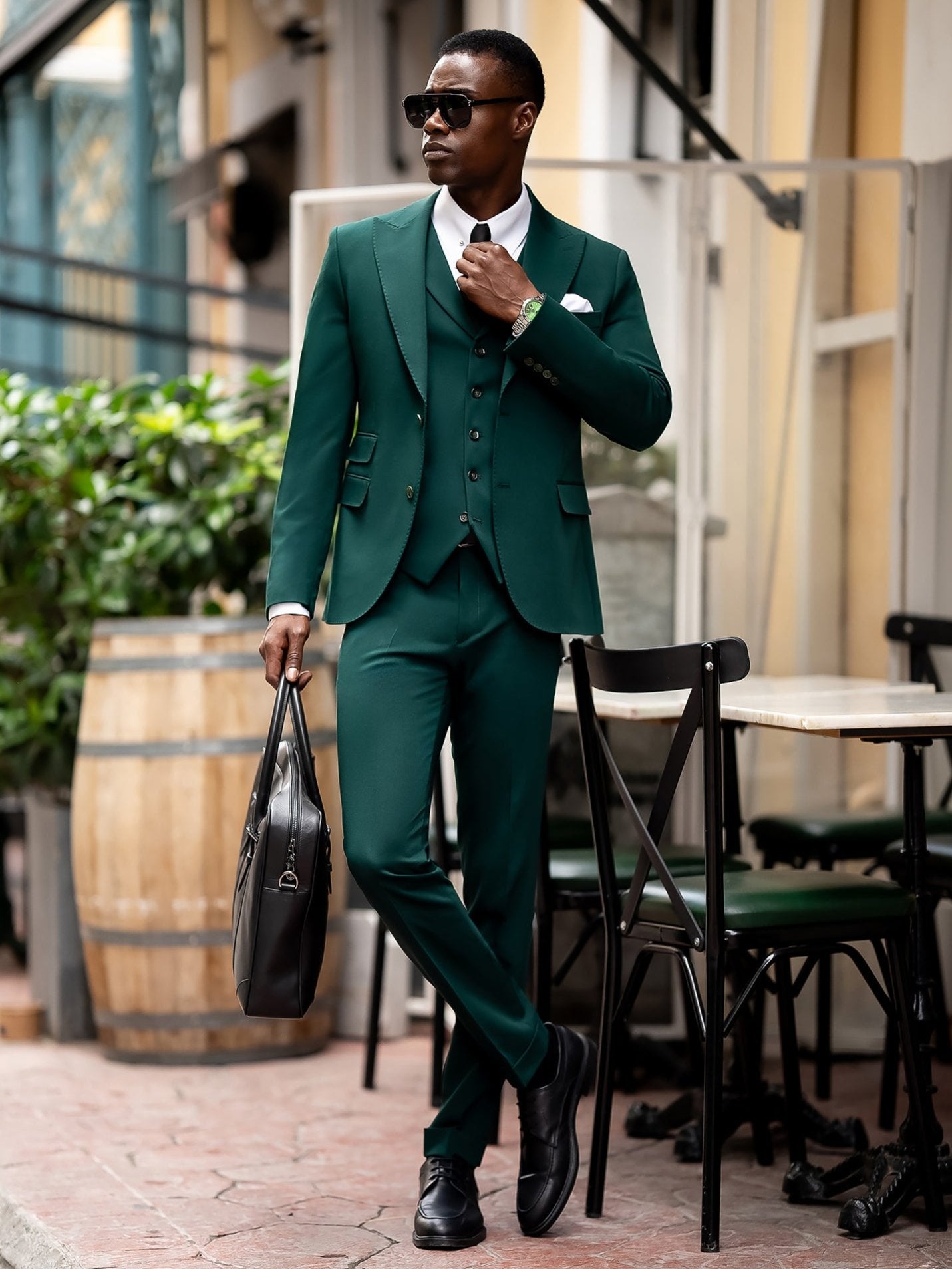 Green Slim-Fit Suit 3-Piece