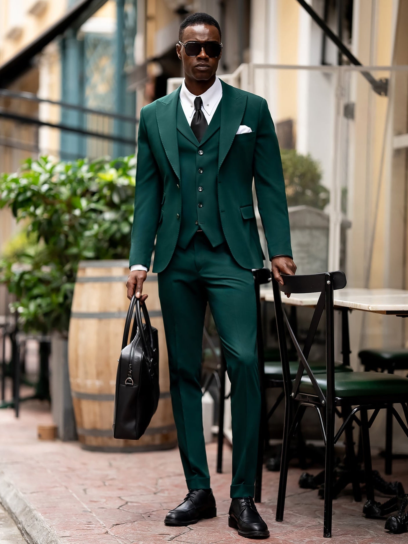 Green Slim-Fit Suit 3-Piece