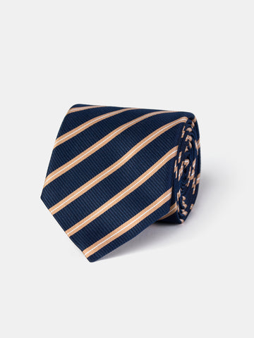 Navy Striped Tie 9cm