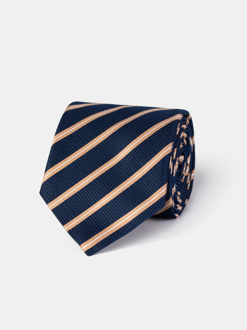 Navy Striped Tie 9cm