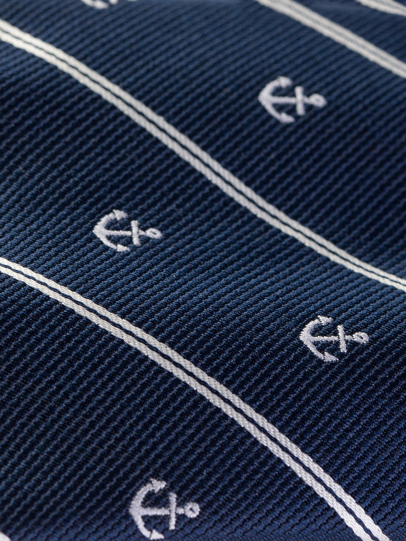 Navy Striped Tie 9cm
