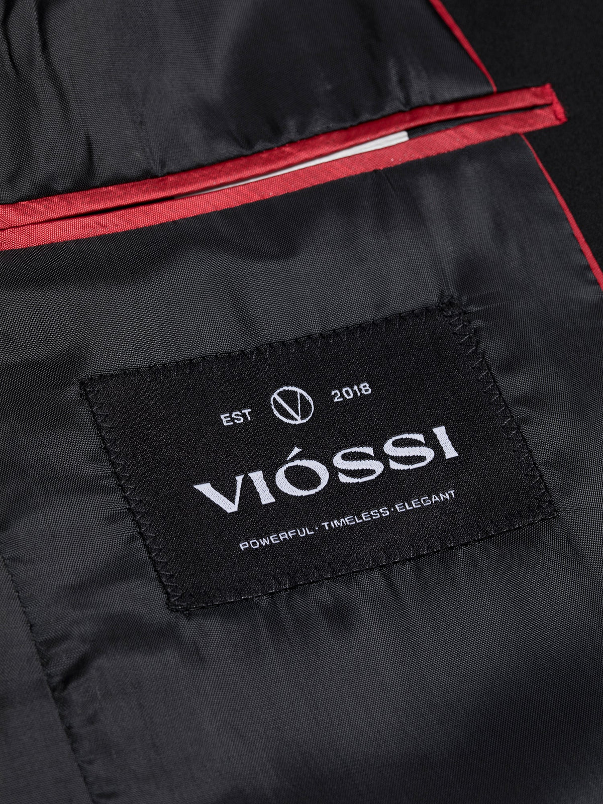 VIOSSI black modern-fit 3-piece suit styled look demonstrating versatile italian suit styles for events