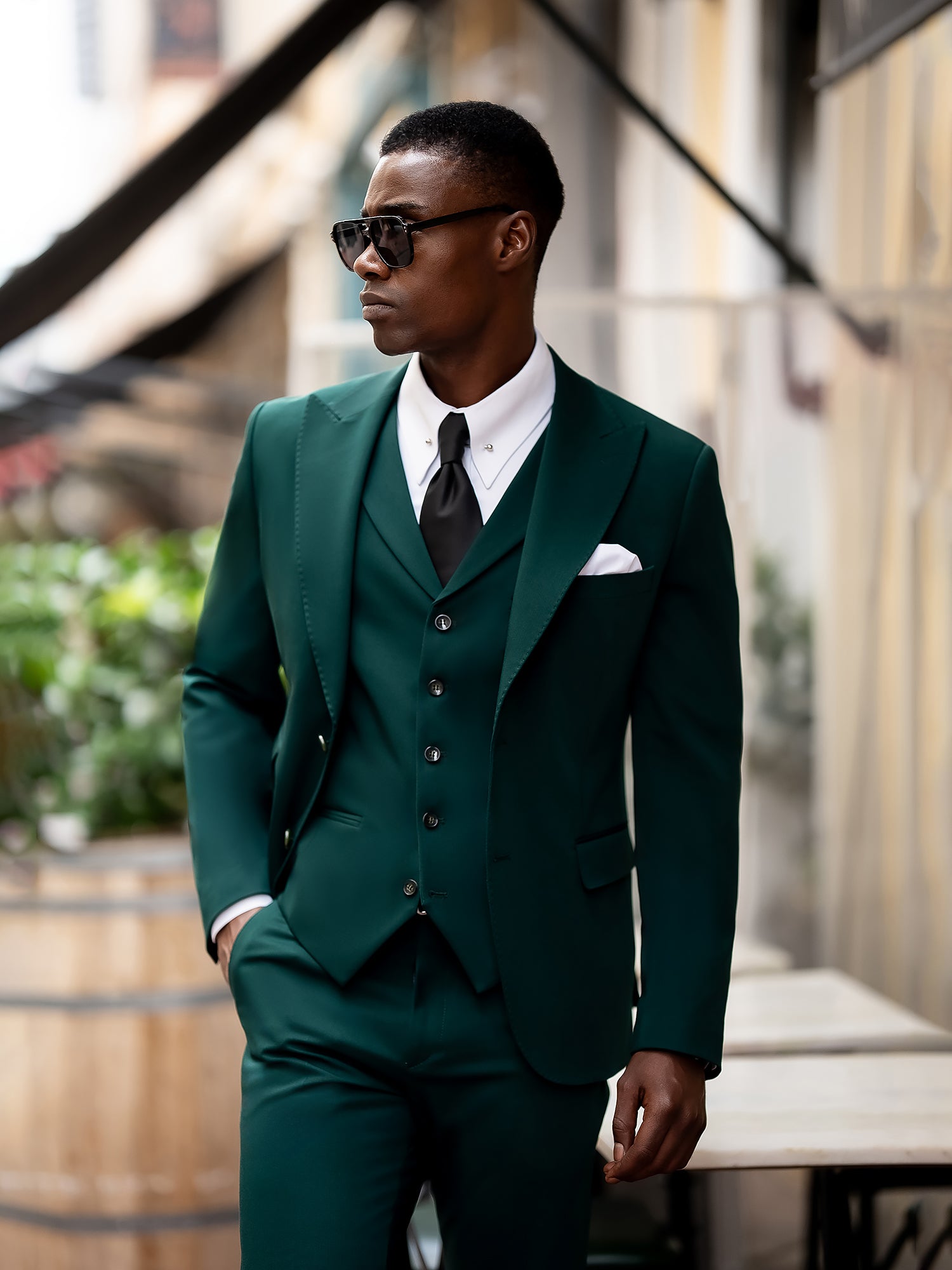 Green Slim-Fit Suit 3-Piece