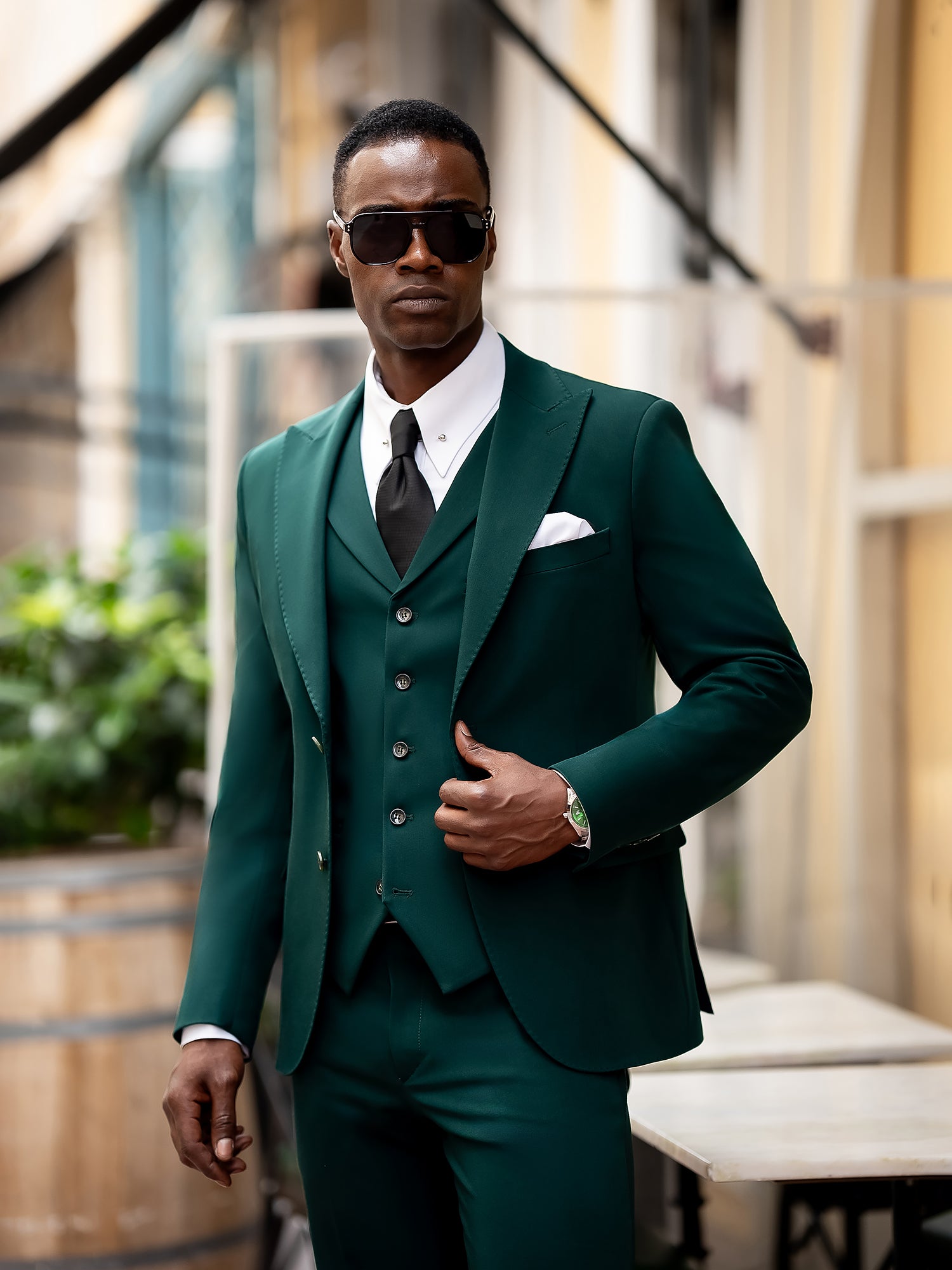 Green Slim-Fit Suit 3-Piece