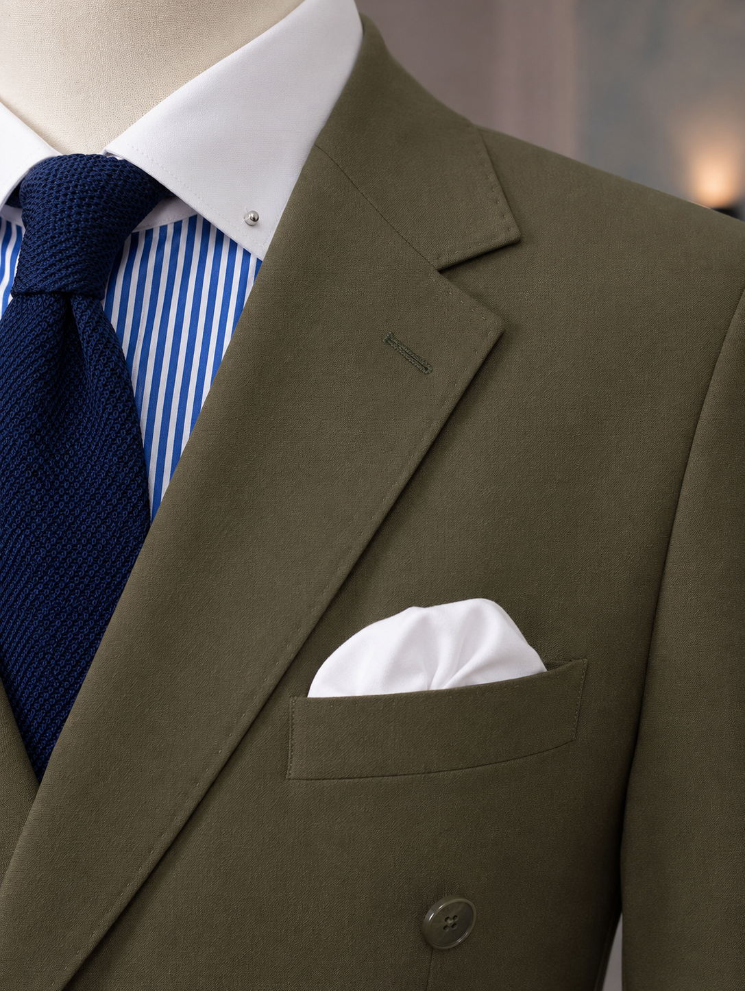Khaki Double Breasted Suit 2-Piece
