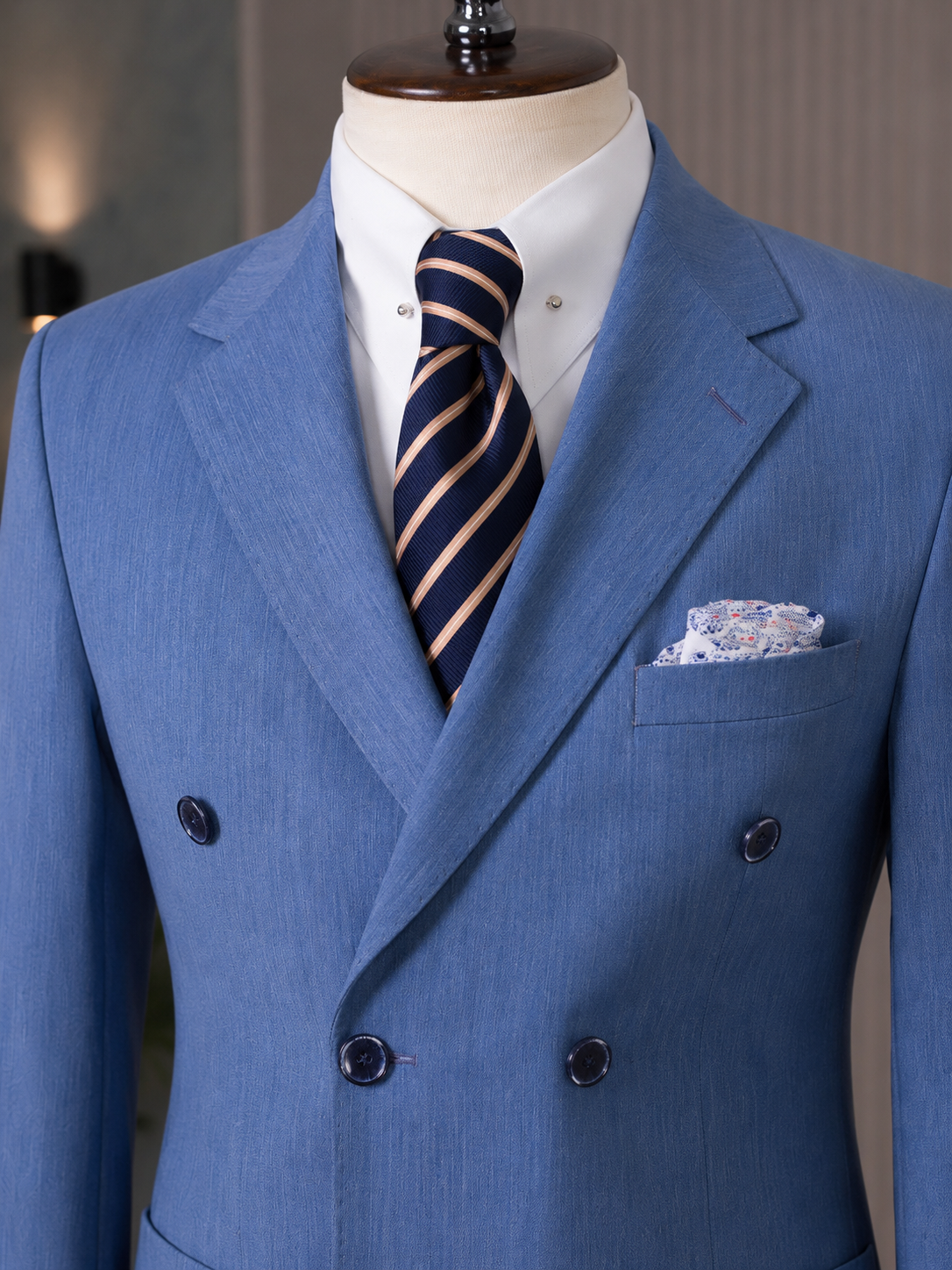 Blue Double Breasted Suit 2-Piece